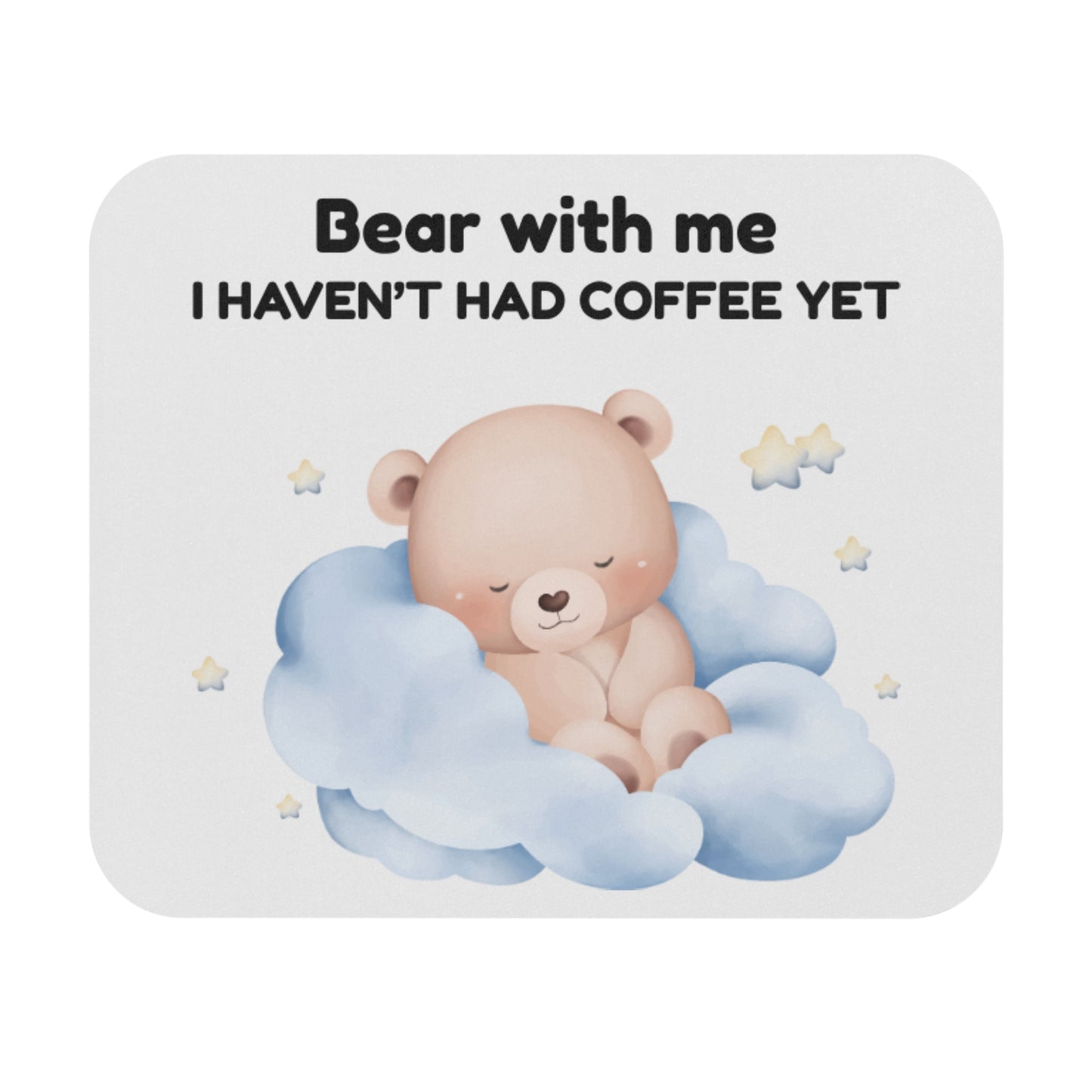 Cute Coffee Bear Mouse Pad | Funny Desk Accessory | Gift for Animal Lovers, Home Office Decor, Coffee Lovers, Birthday Gift