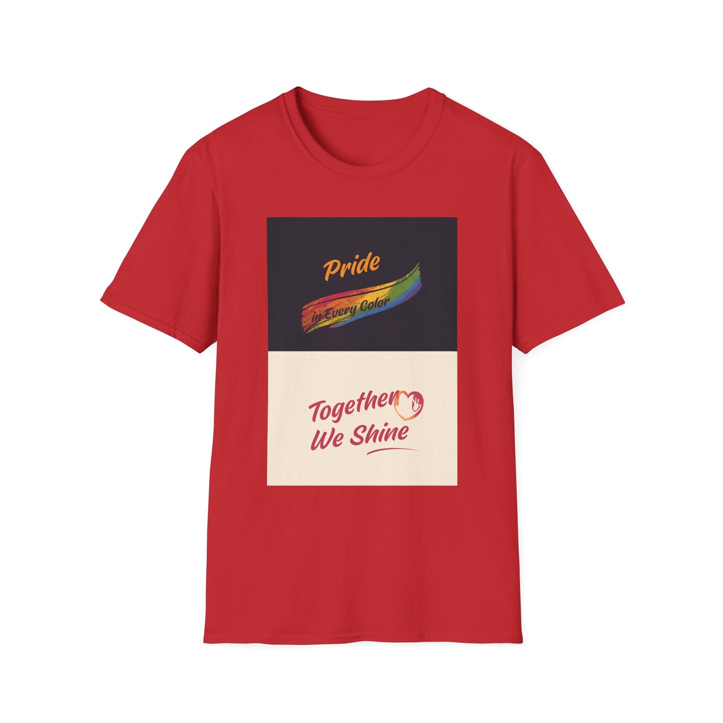 Pride Rainbow Brushstroke Together We Shine T-Shirt | LGBTQ+ Pride Tee