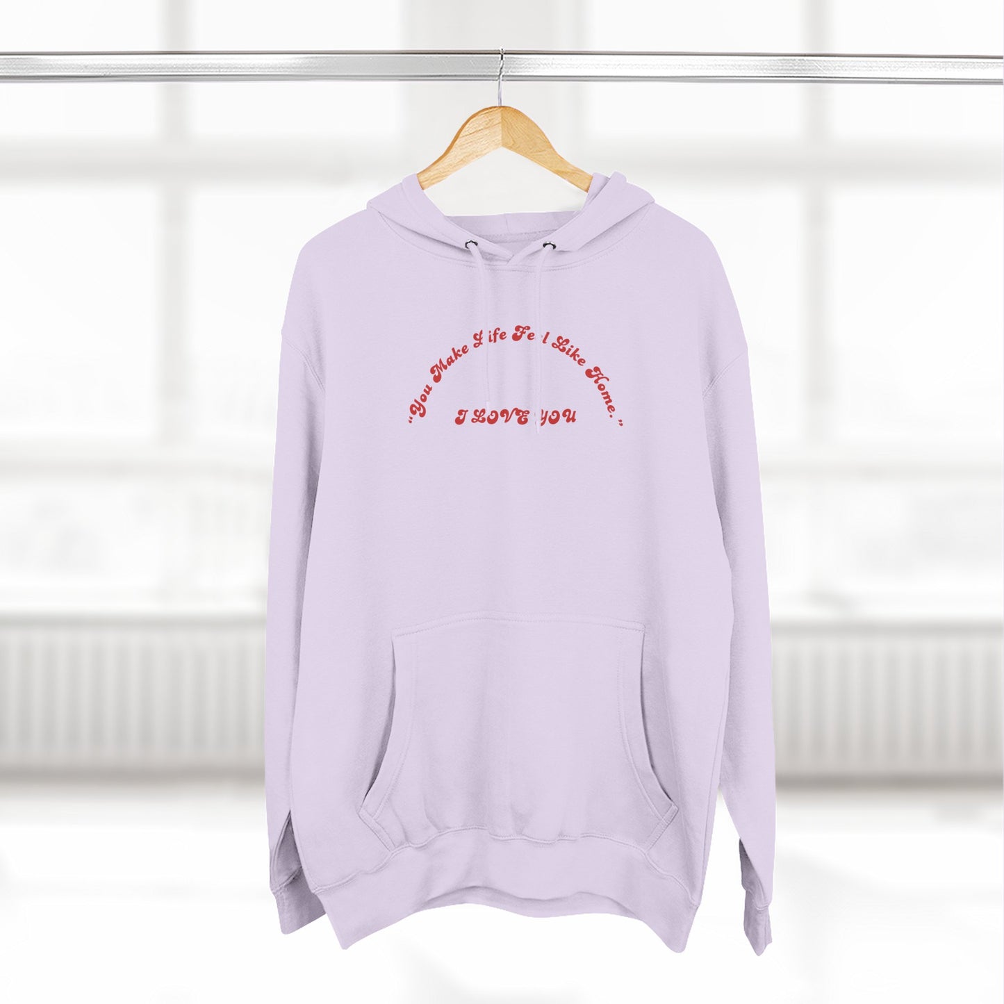 Minimalist White Hoodie with Red Script – 'I Hope You' Comfort Pullover