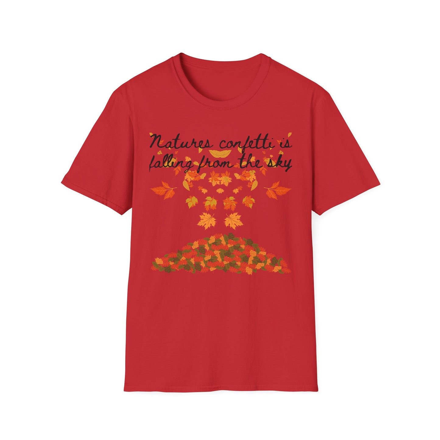 Fall Nature Confetti T-Shirt | Autumn Apparel, Seasonal Gift, Cute Casual Wear, Outdoor Adventures, Thanksgiving Shirts