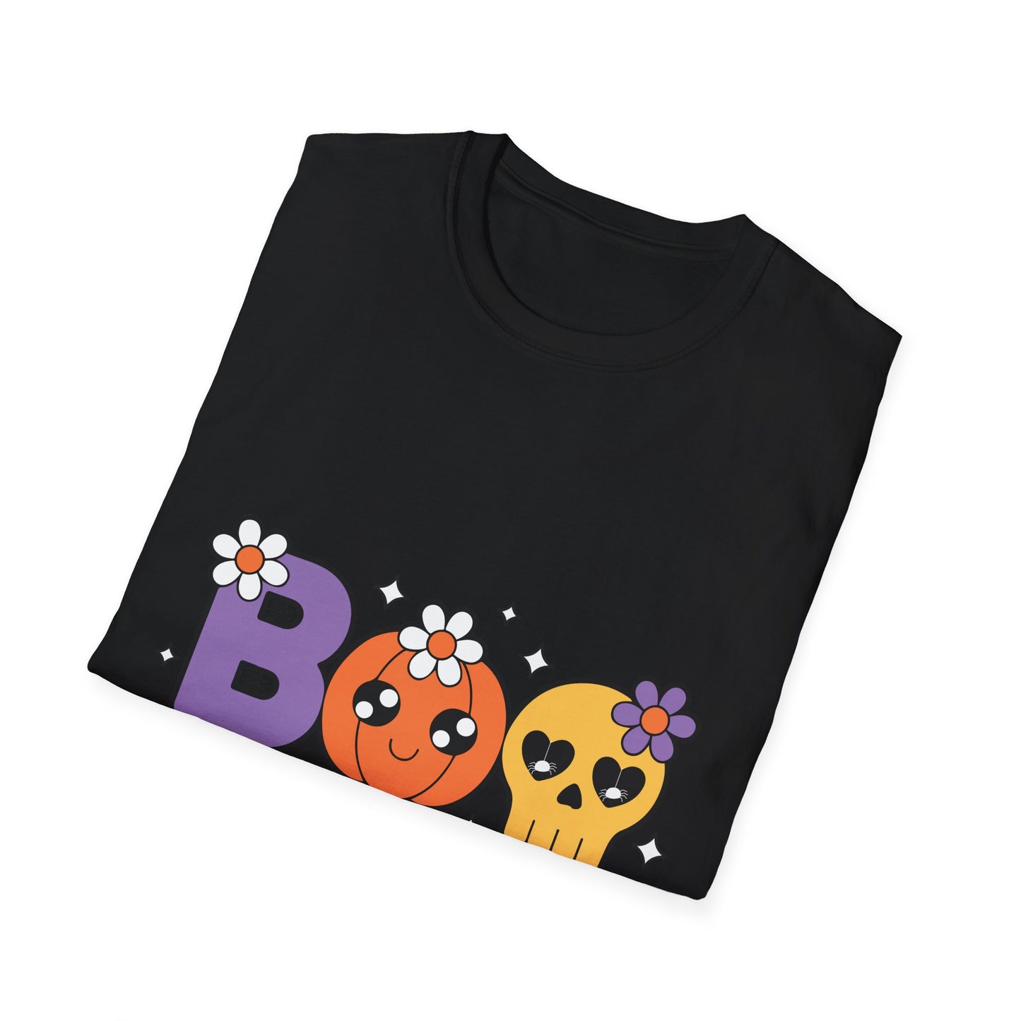 Whimsical Halloween T-Shirt with Boo Design, Cute Graphic Tee, Fall Fashion, Gift for October Birthdays, Spooky Season Apparel