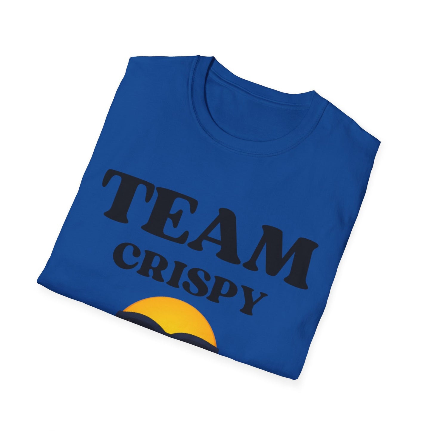 Retro Team Crispy T-Shirt, Fun Unisex Tee for Friends, Casual Summer Shirt, Gift for Team Spirit, Emoji Graphics