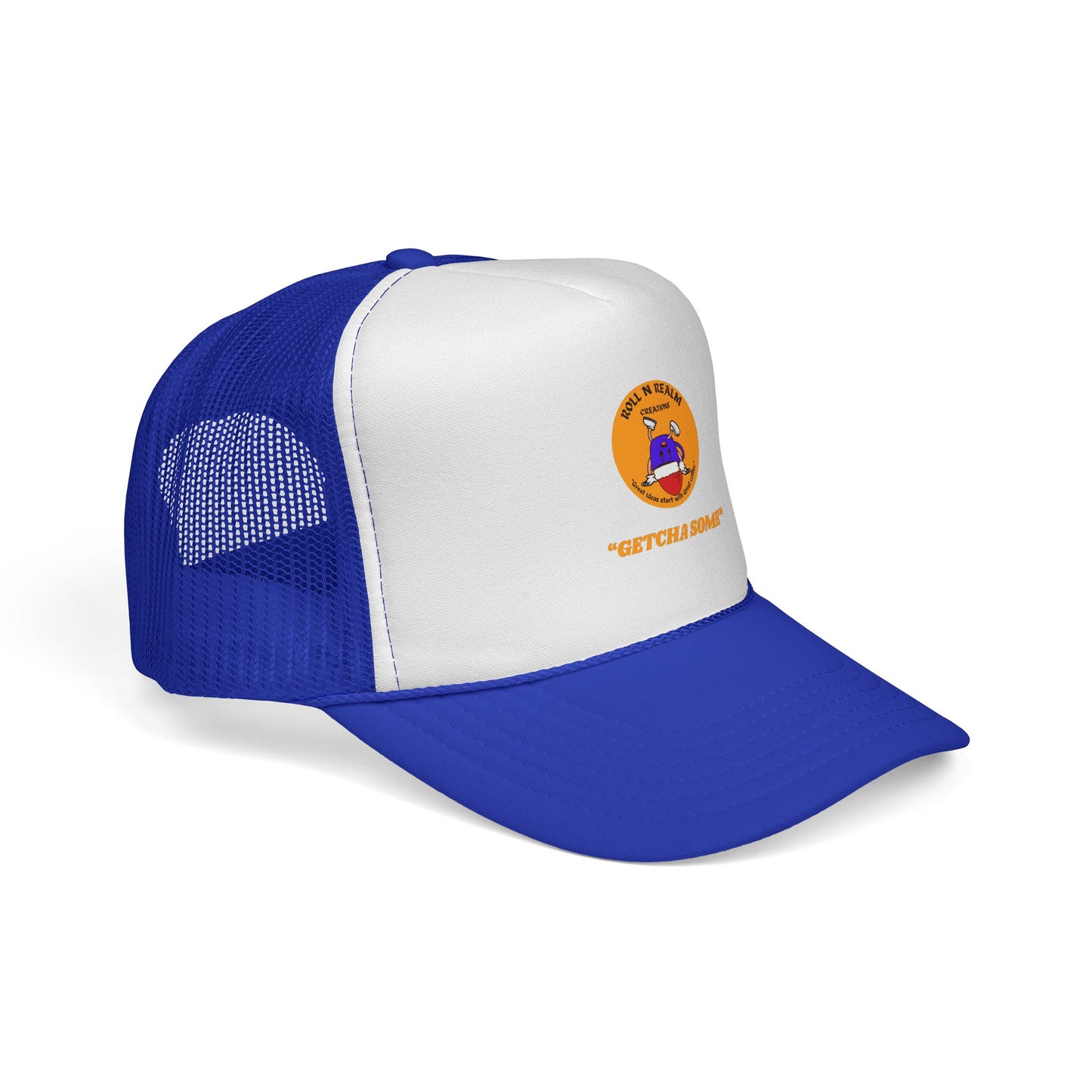 Roll R Rean's Ranch logo Trucker Cap | Red Mesh Trucker Hat