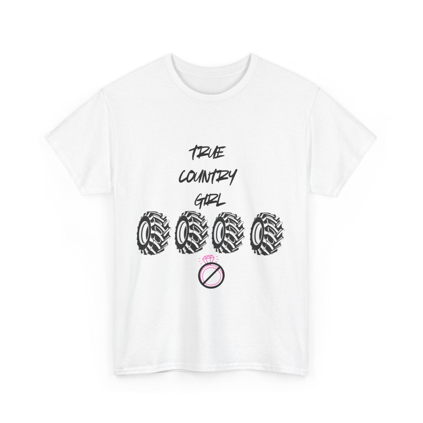 True Country Girl Unisex Heavy Cotton Tee, Country Style Shirt, Gift for Farm Lovers, Country Life Apparel, Casual Tee