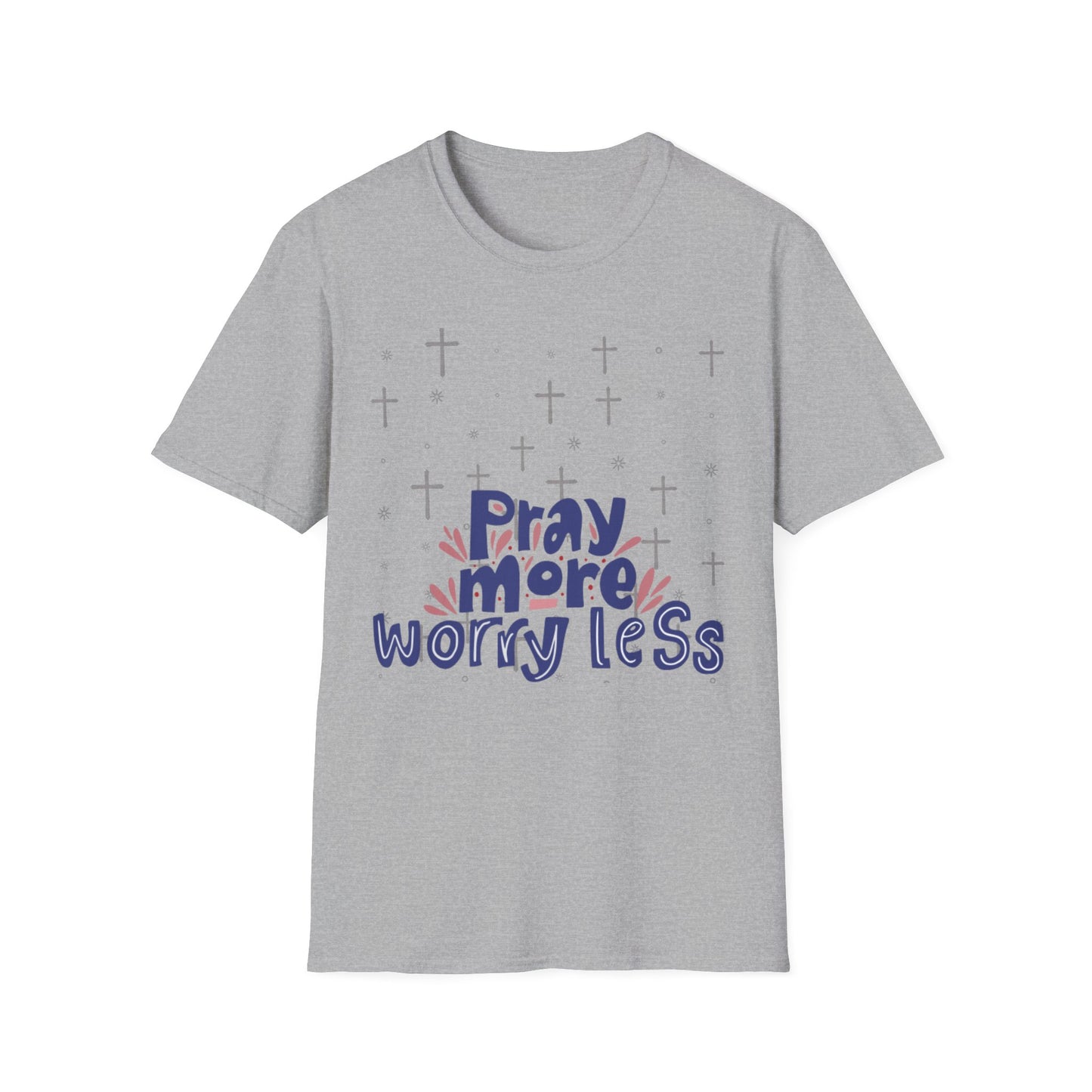 Pray More Worry Less Unisex T-Shirt, Inspirational Tee for Faith, Religious Gift, Casual Wear, Positive Vibes Apparel
