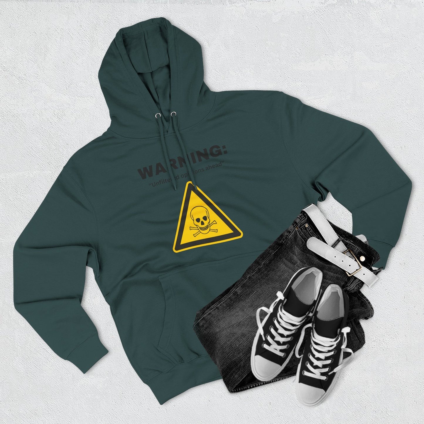 Warning Toxic Chemical Skull Triangle Hoodie | Hazard Symbol Graphic