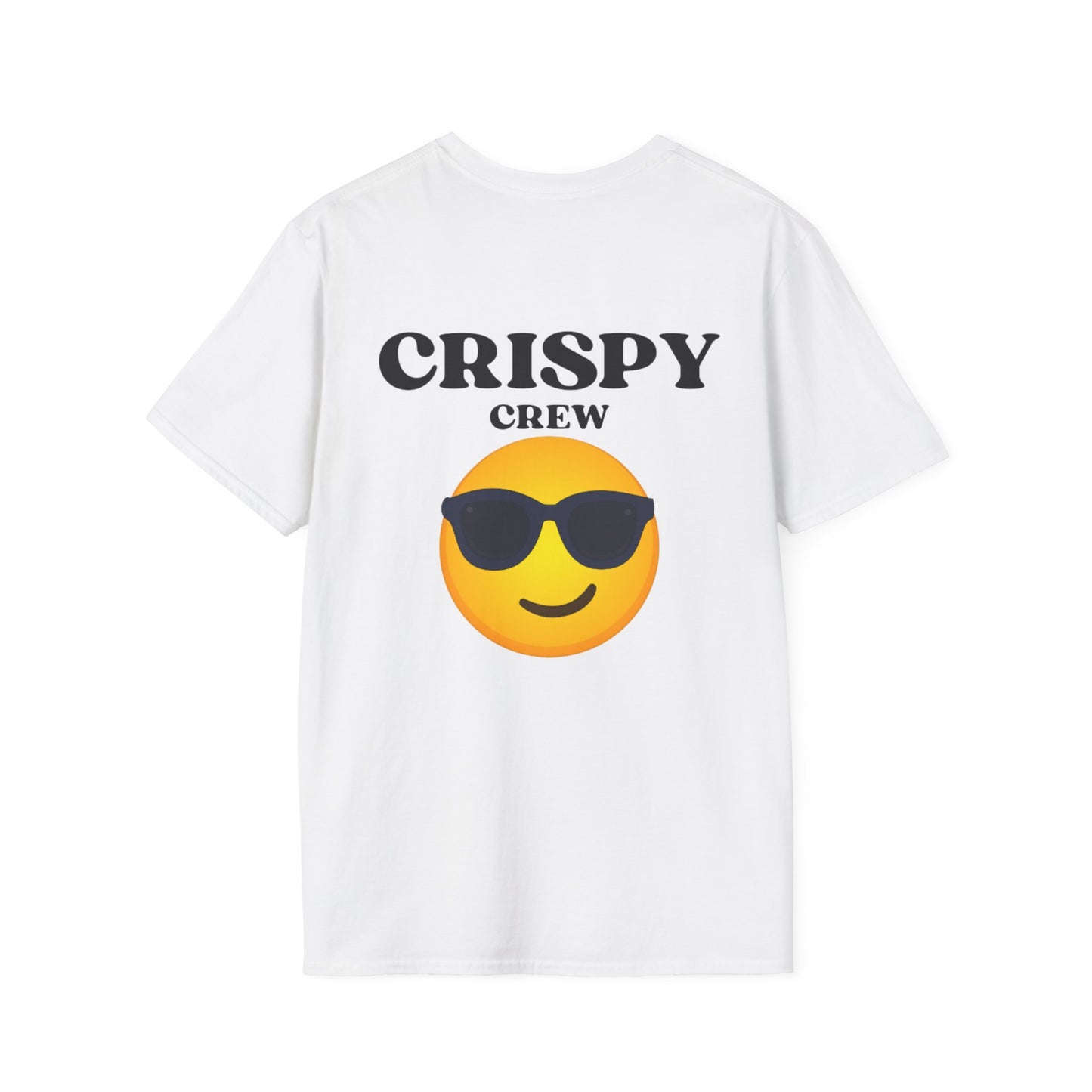 Crispy Crew Unisex Softstyle T-Shirt, Funny Emoji Tee, Casual Summer Shirt, Gift for Friends, Relaxed Fit Clothing