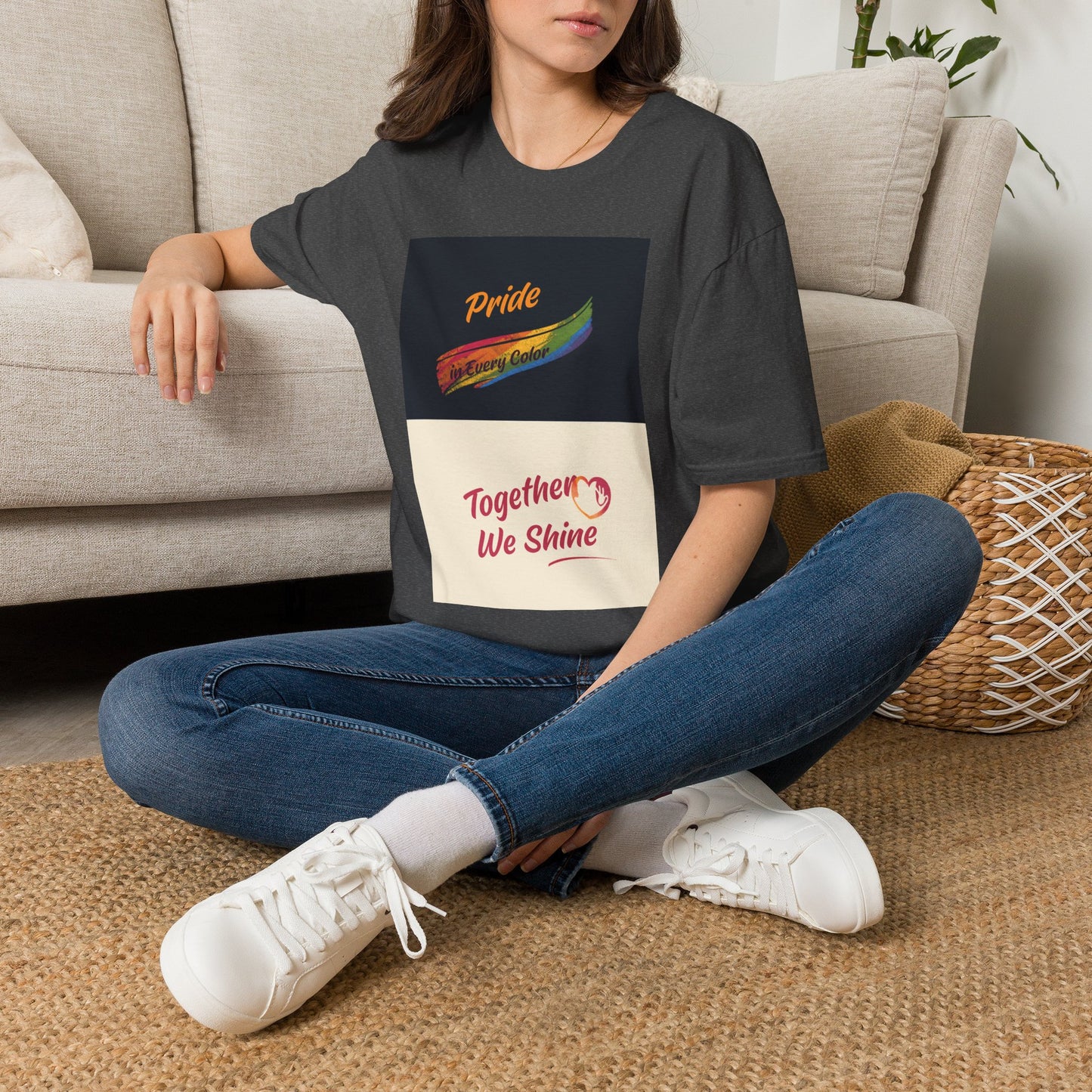 Pride Rainbow Brushstroke Together We Shine T-Shirt | LGBTQ+ Pride Tee