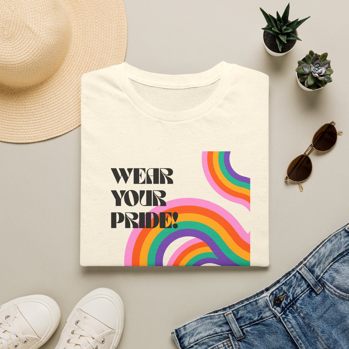 Wear Your Pride T-Shirt | Rainbow Waves LGBT Pride Tee