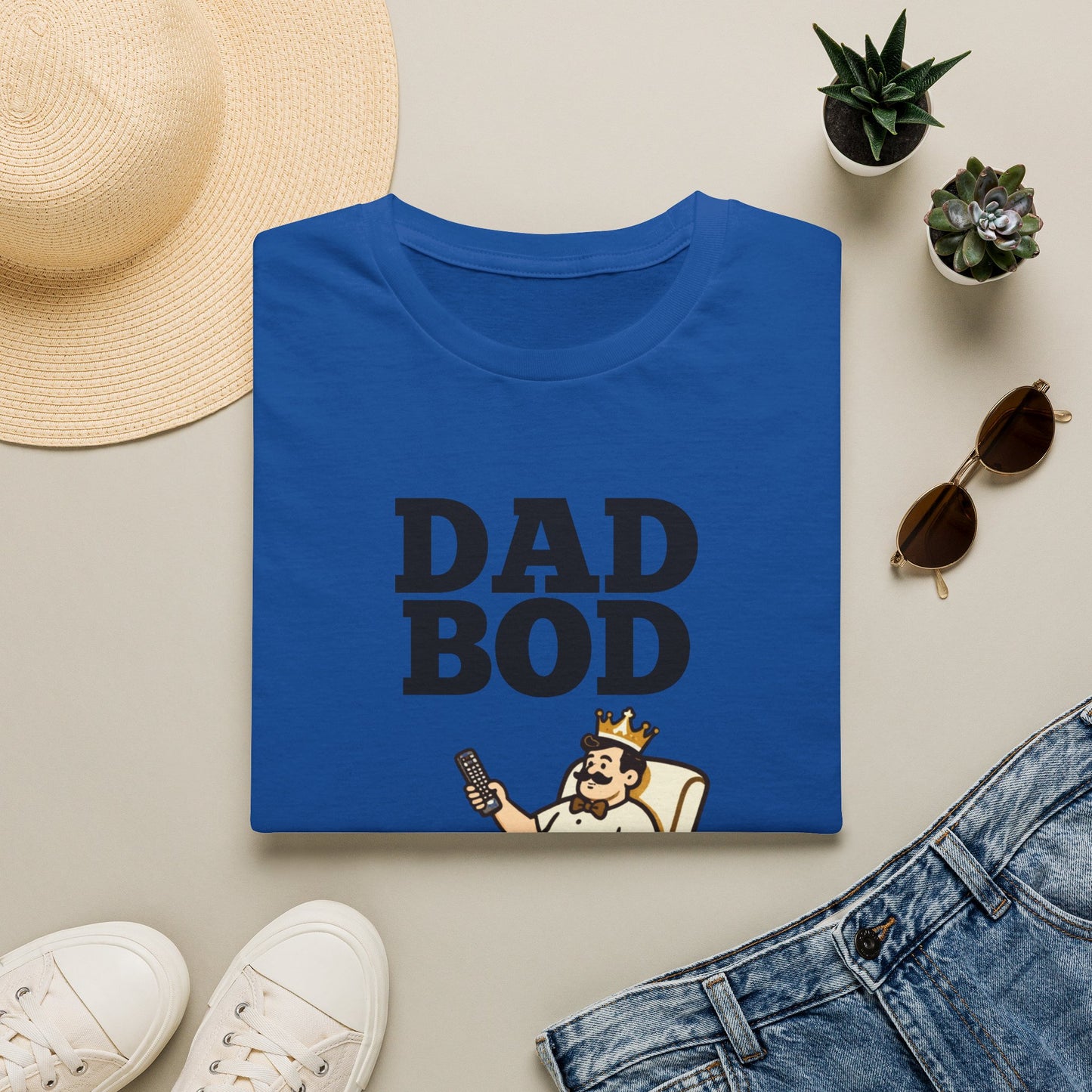 Dad Bod King illustration T-Shirt | Father Figure typography tee