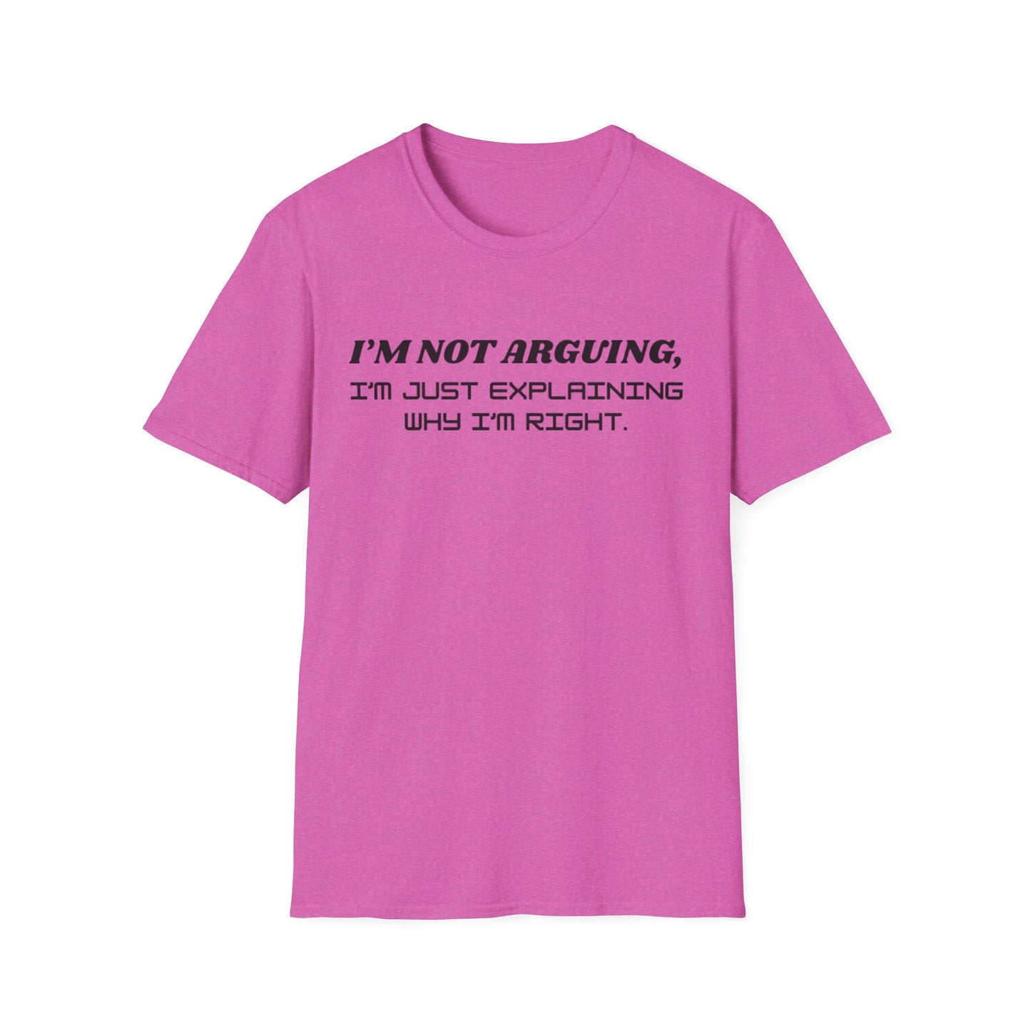 I'm Not Arguing Unisex Softstyle T-Shirt, Funny Quote Tee, Gift for Friends, Humor T-Shirt, Casual Wear, Everyday T-Shirt