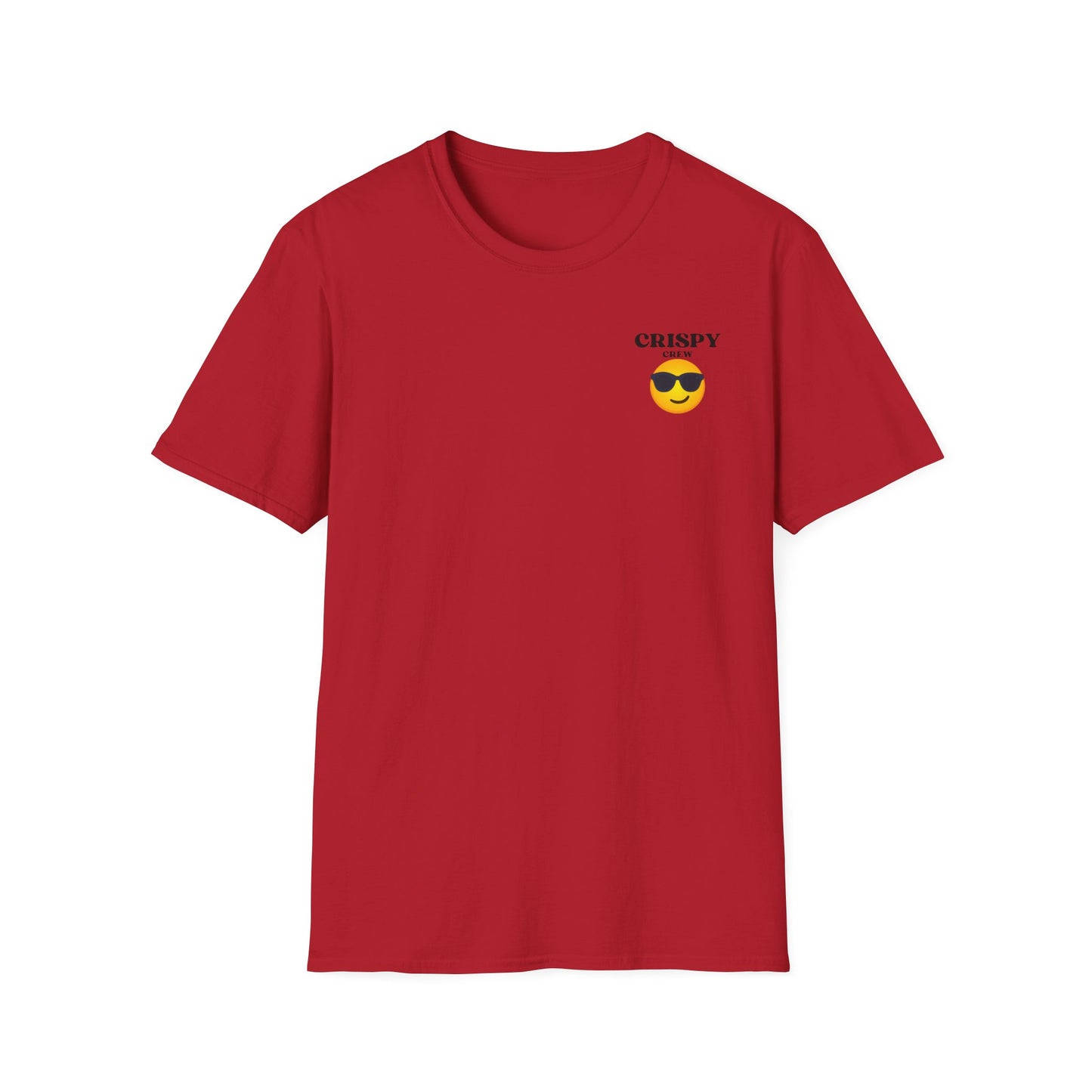 Crispy Crew Unisex Softstyle T-Shirt, Funny Emoji Tee, Casual Summer Shirt, Gift for Friends, Relaxed Fit Clothing