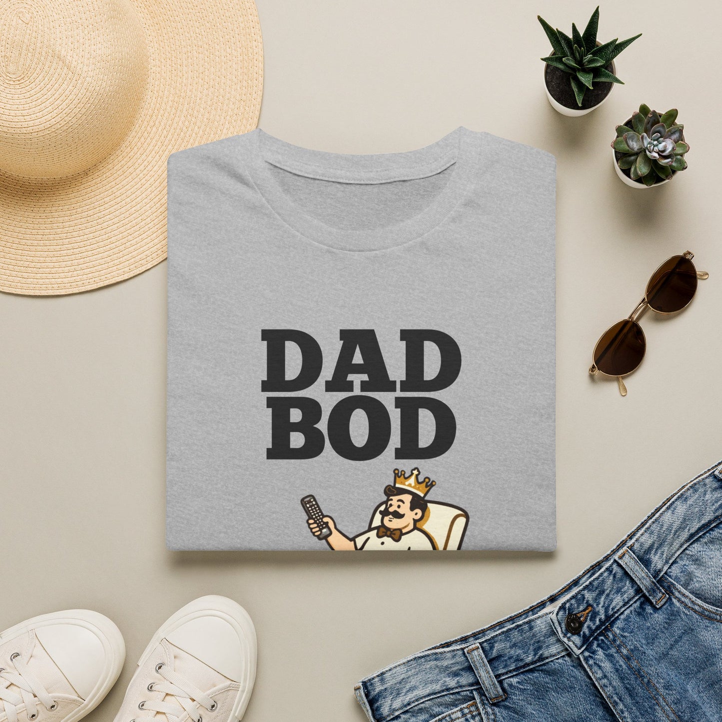 Dad Bod King illustration T-Shirt | Father Figure typography tee