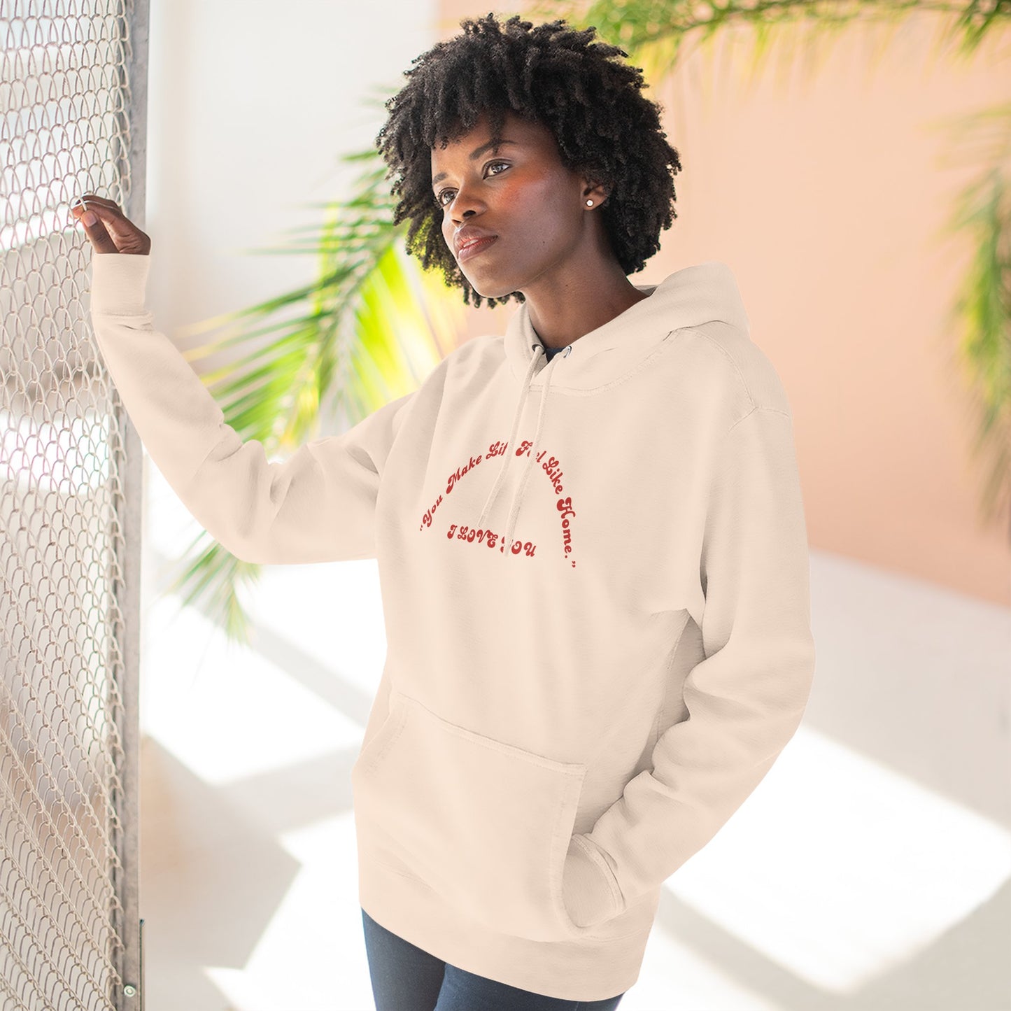 Minimalist White Hoodie with Red Script – 'I Hope You' Comfort Pullover