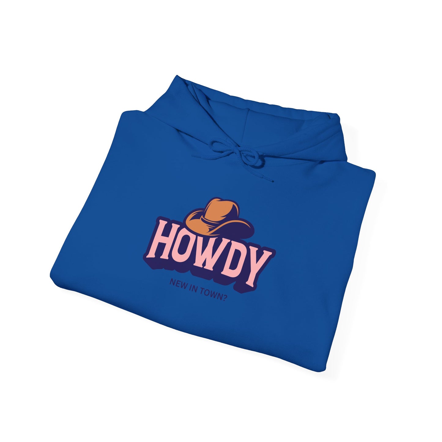 Howdy Cowboy graphic Hoodie | Western hat illustration, retro script