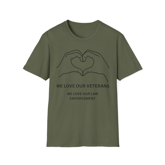 Unisex Compassionate T-Shirt, Support Our Veterans, Love Law Enforcement, Comfort Wear, Gift for Heroes
