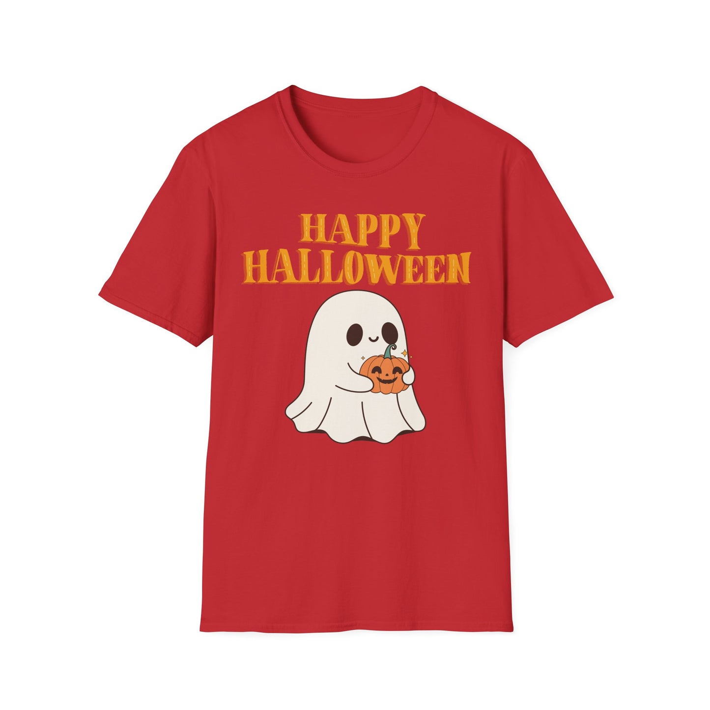 Happy Halloween Ghost T-Shirt, Cute Halloween Tee, Unisex Graphic T-Shirt, Fall Apparel, Spooky Season Shirt, Trick or Treat Top
