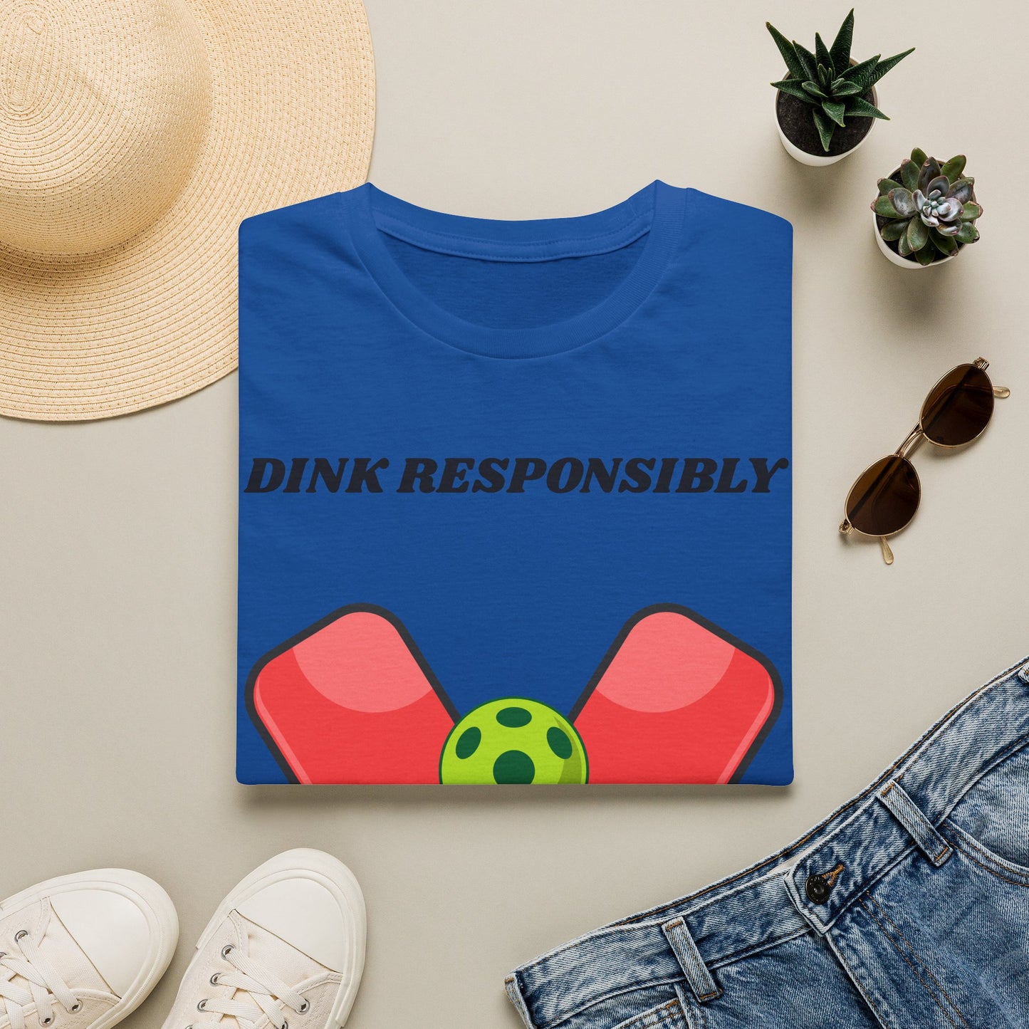 Dink Responsibly pickleball paddles and ball T-Shirt | Pickleball graphic tee