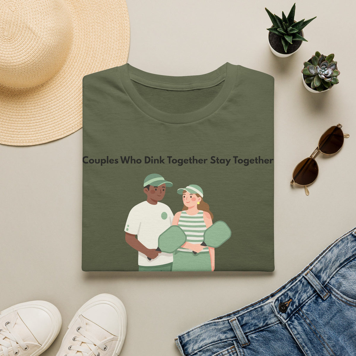 Couples Who Drink Together Stay Together T-Shirt | Matching Couple Illustration