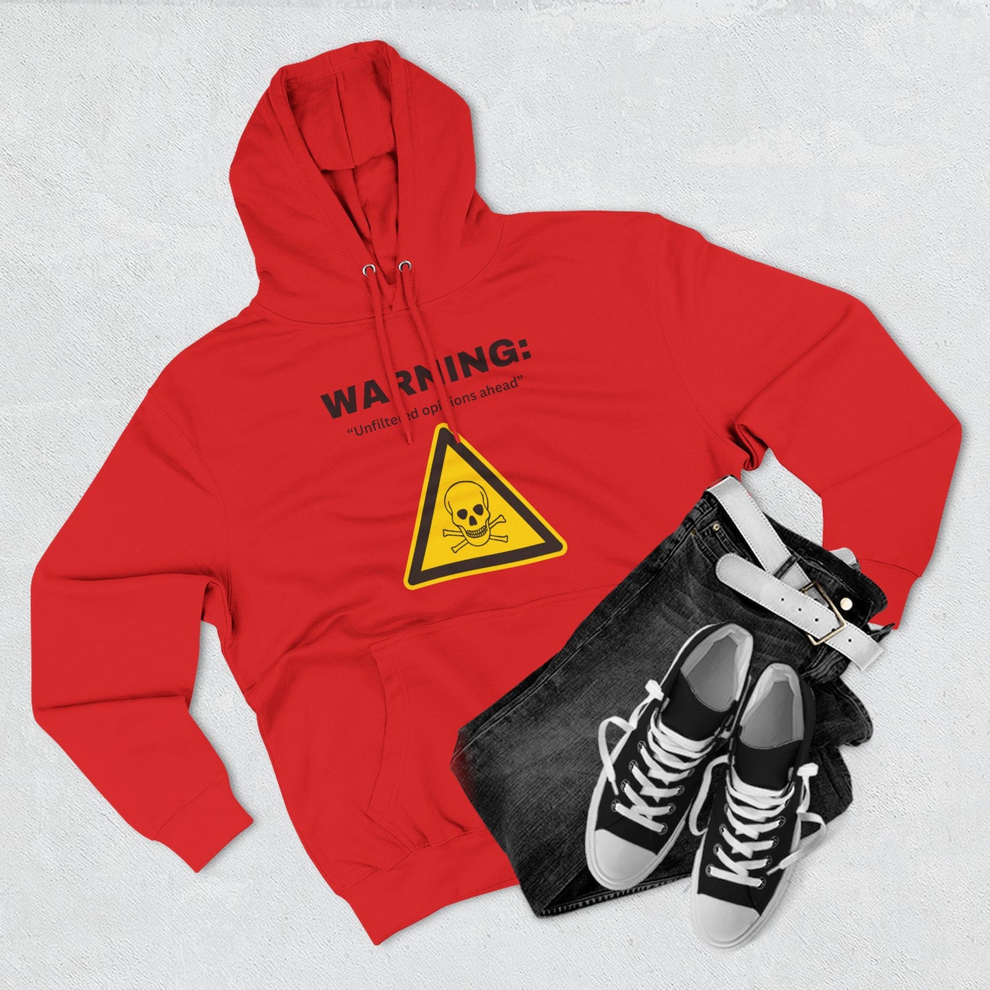 Warning Toxic Chemical Skull Triangle Hoodie | Hazard Symbol Graphic