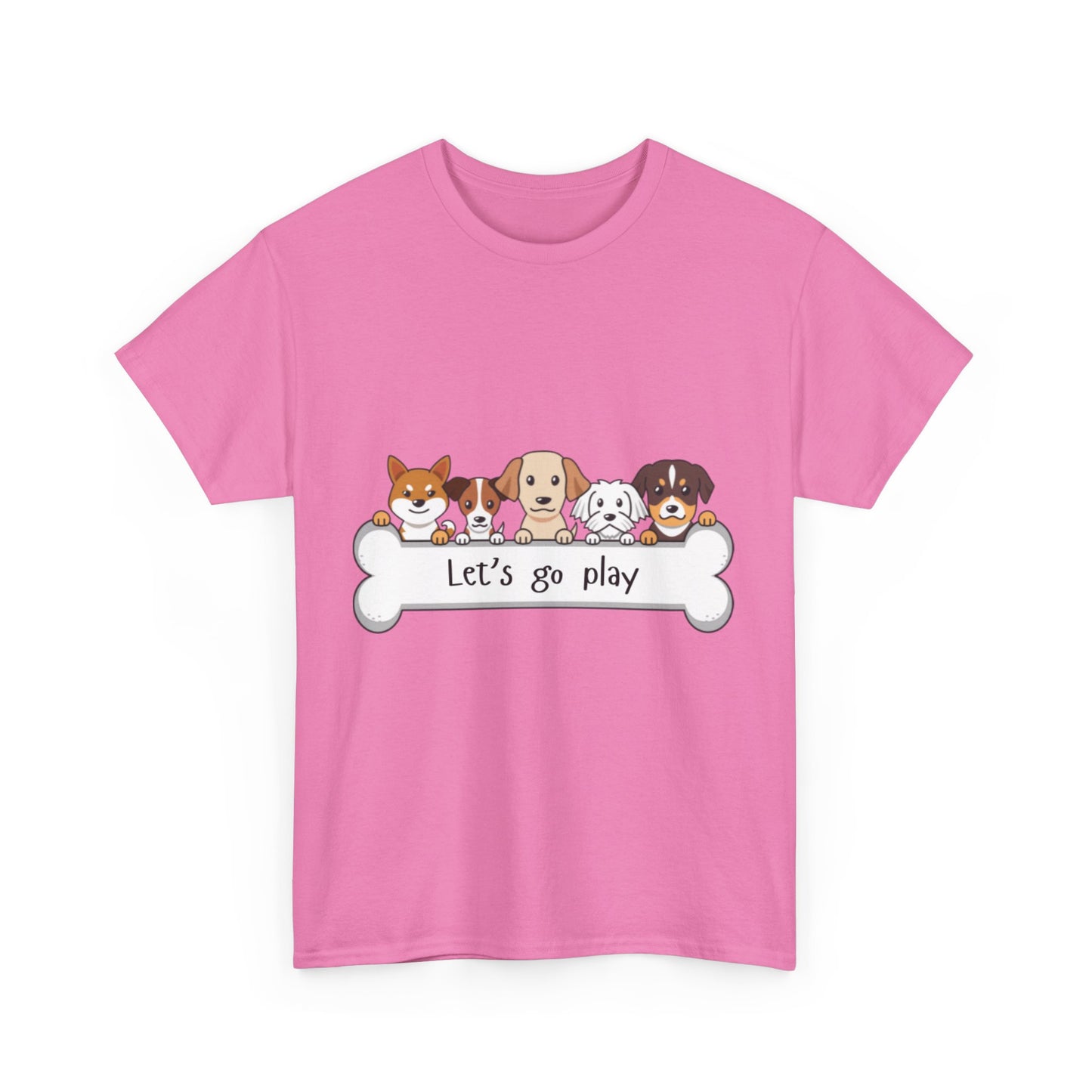 Let's Go Play Dog Lover Tee, Cute Pet T-Shirt, Animal Lover Gift, Unisex Cotton Shirt, Dog Mom Tee, Playful Pet Apparel