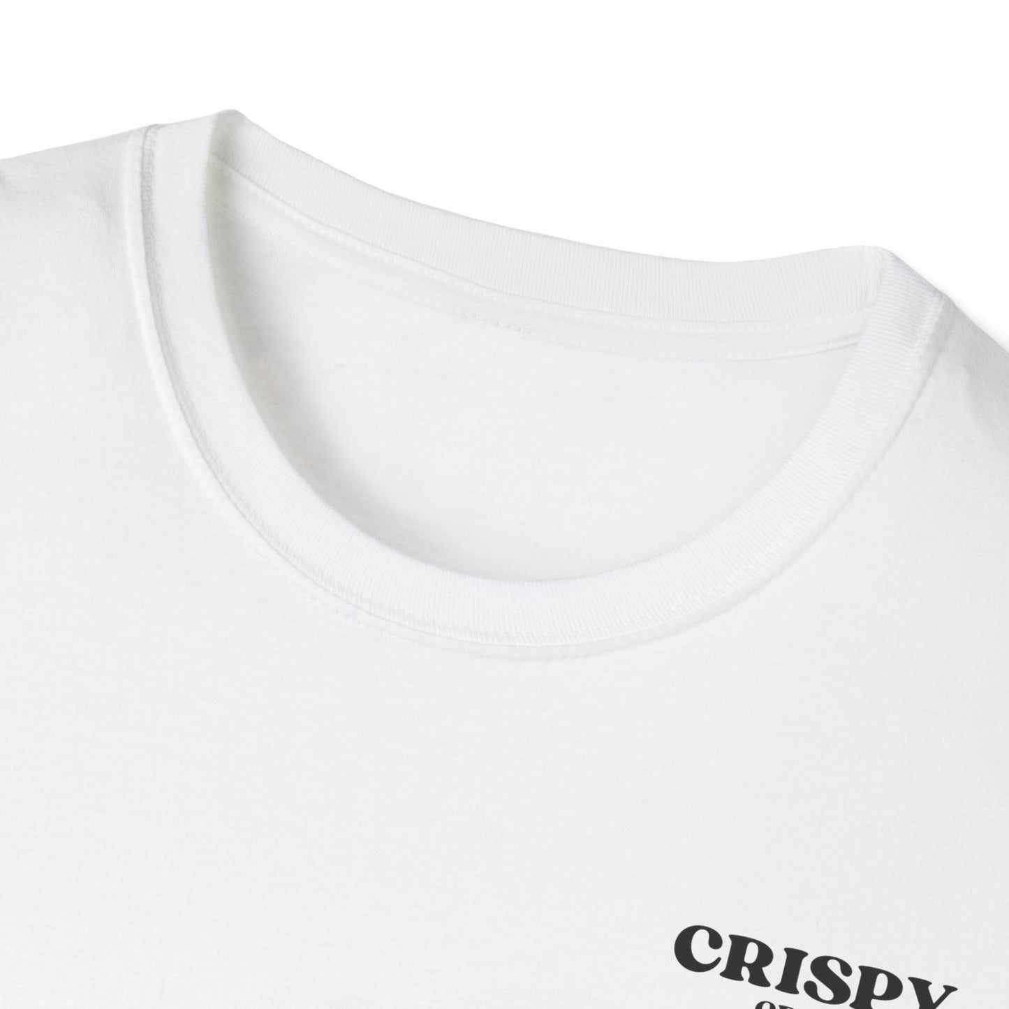 Crispy Crew Unisex Softstyle T-Shirt, Funny Emoji Tee, Casual Summer Shirt, Gift for Friends, Relaxed Fit Clothing