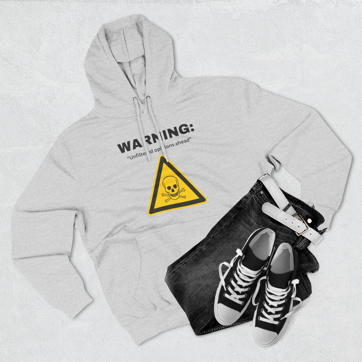 Warning Toxic Chemical Skull Triangle Hoodie | Hazard Symbol Graphic