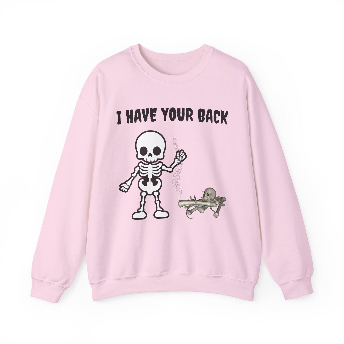 Skeleton Crewneck Sweatshirt - I Have Your Back, Funny Gift for Halloween, Cozy Casual Wear, Unisex Sweatshirt, Perfect for All Seasons