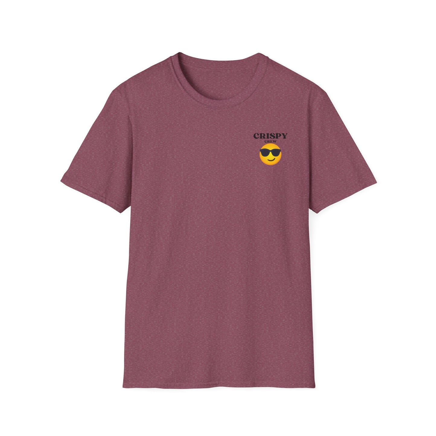 Crispy Crew Unisex Softstyle T-Shirt, Funny Emoji Tee, Casual Summer Shirt, Gift for Friends, Relaxed Fit Clothing