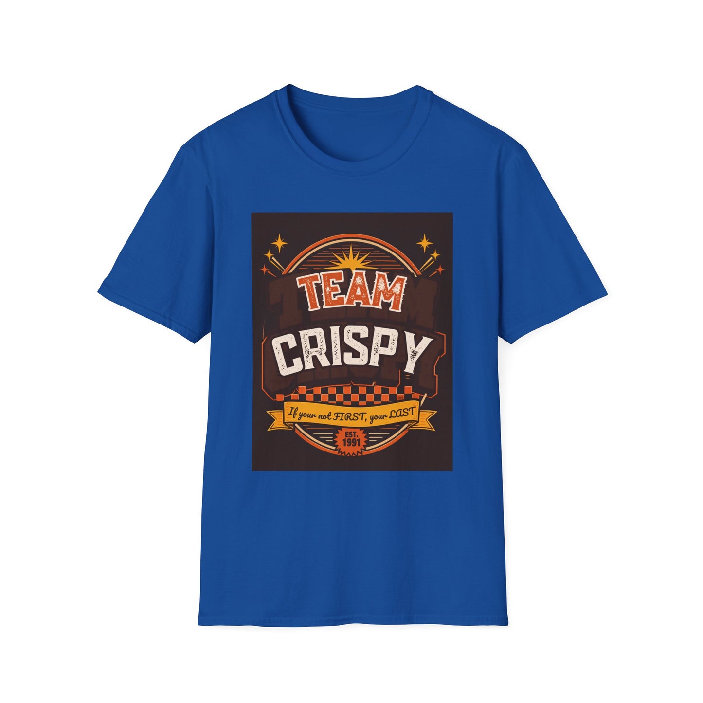Team Crispy T-Shirt | Retro Badge Snack Lover Tee