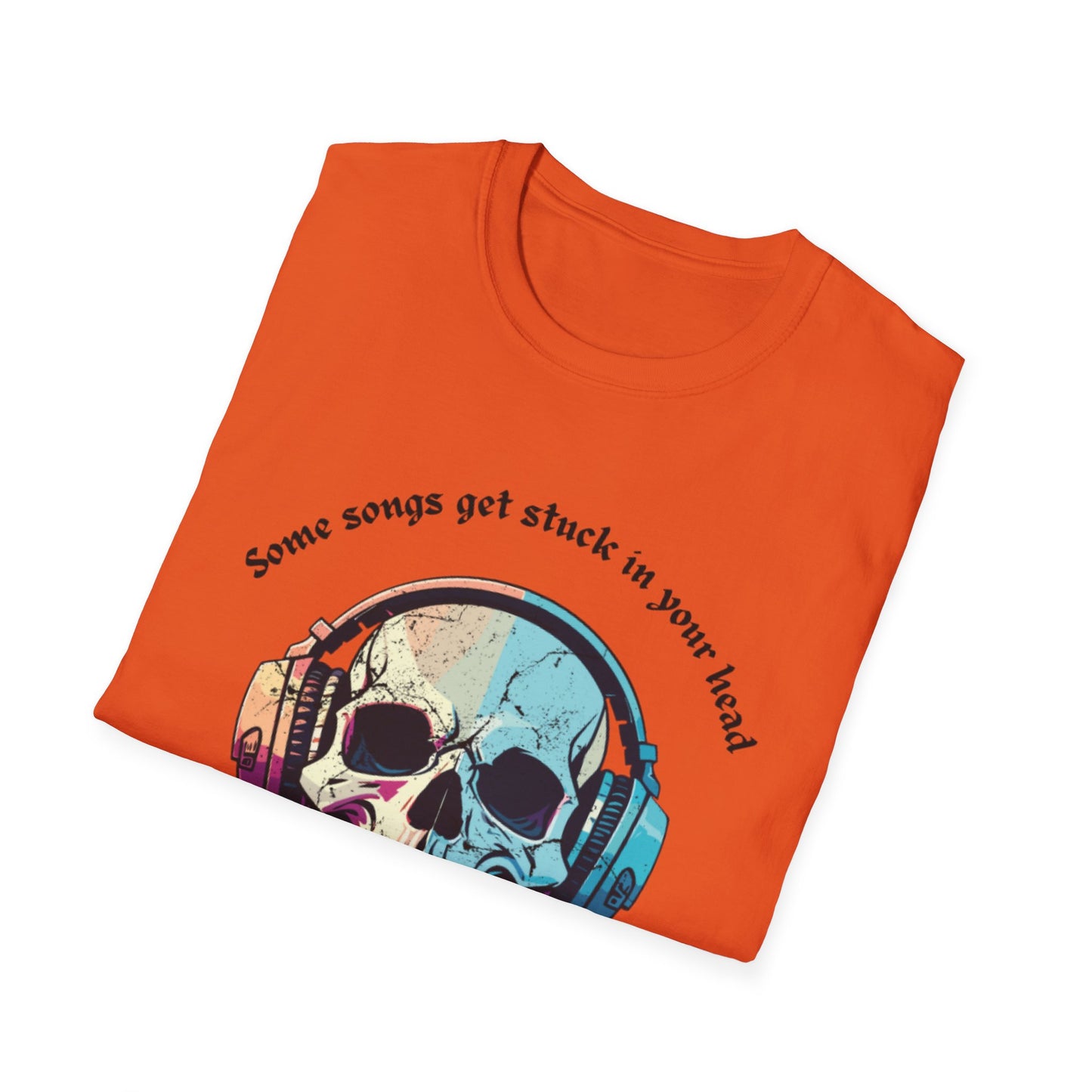 Skull Music T-Shirt - Cool Graphic Tee for Music Lovers, Perfect Gift for Halloween, Birthday, Concerts, Casual Wear, Soft And Comfy