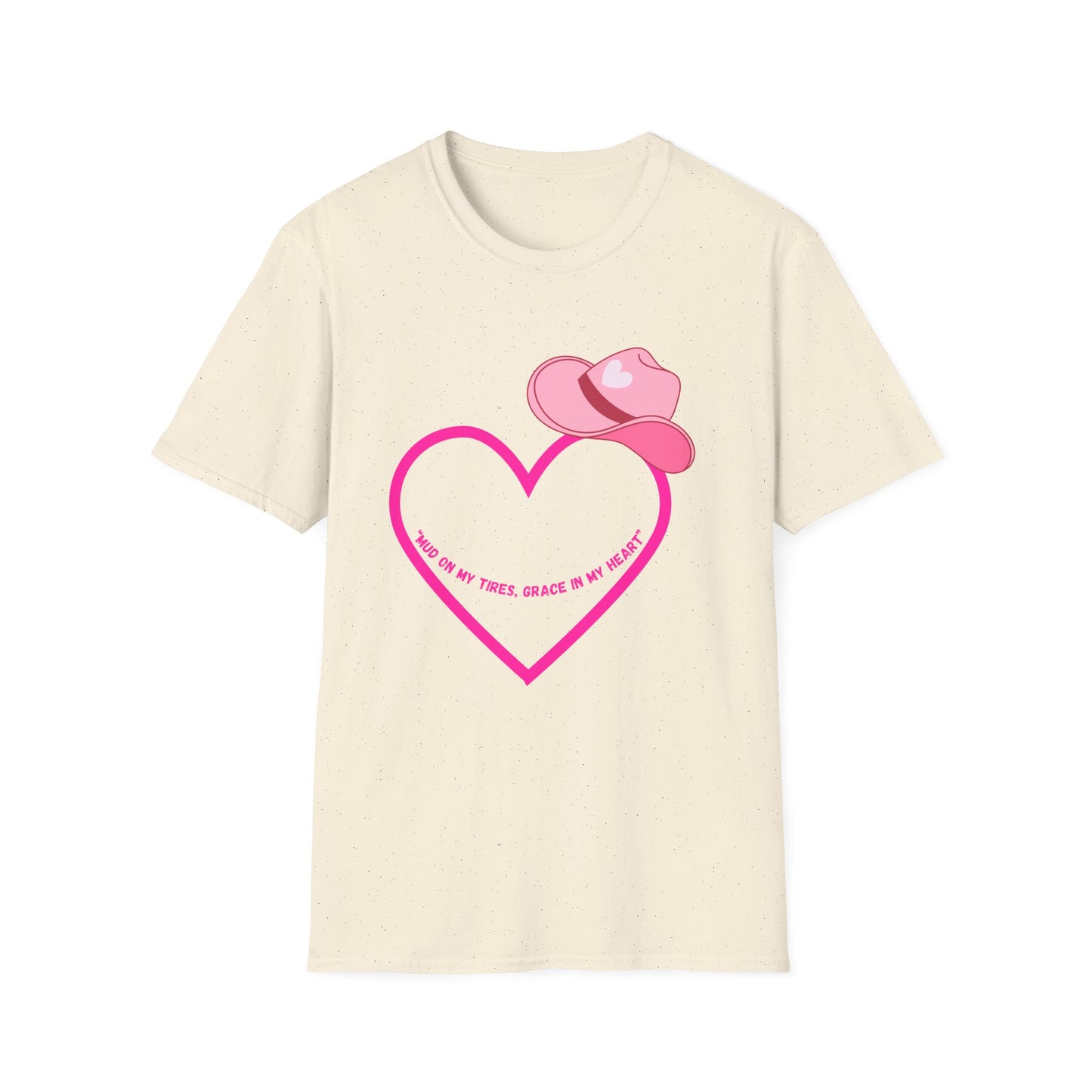 Pink Cowboy Hat Heart T-Shirt | Western Heart Graphic Tee