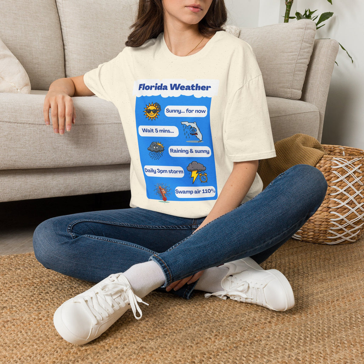 Florida Weather T-Shirt | Sunny... for now text graphic