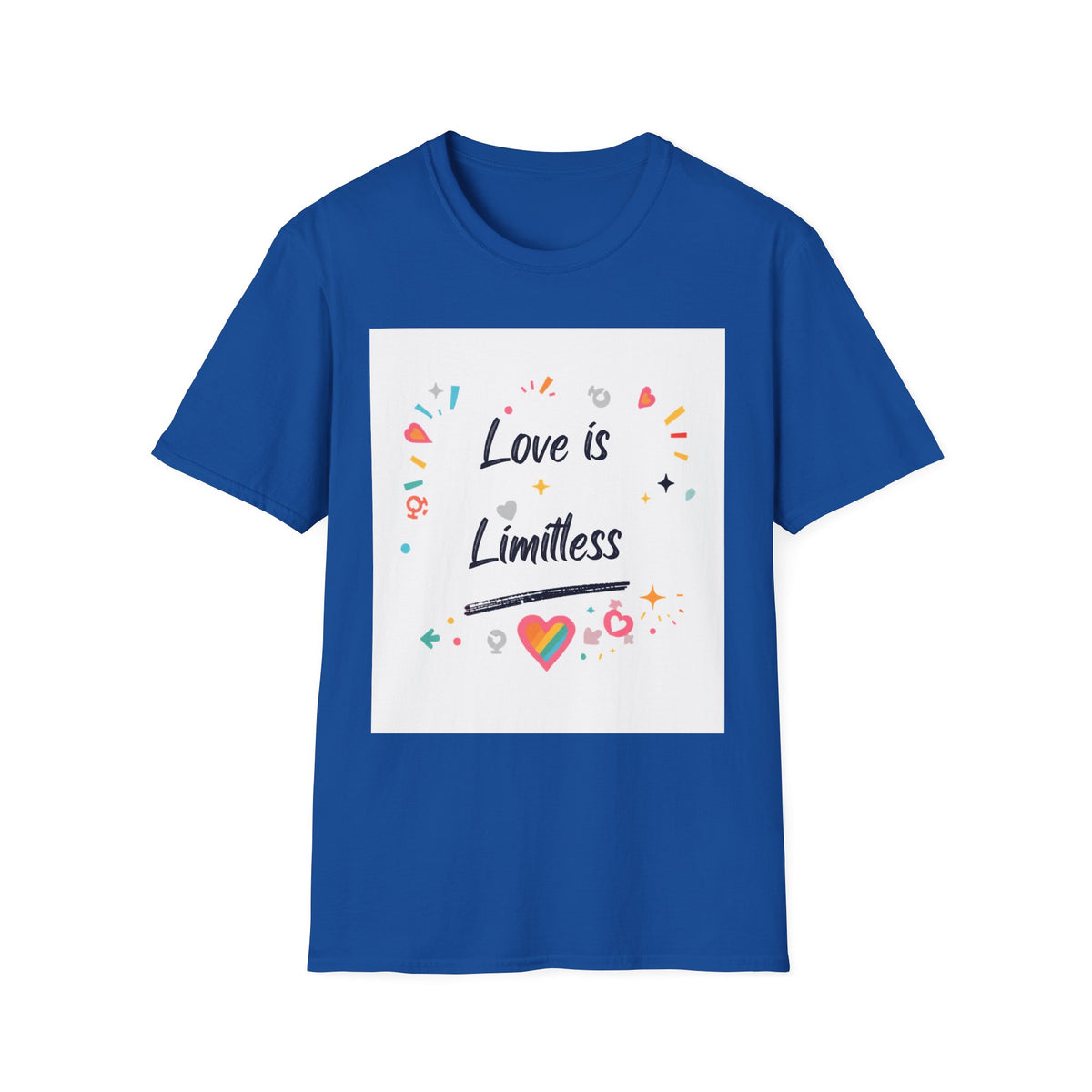 Love Is Limitless T-Shirt | Inspirational Pride Rainbow Heart Design