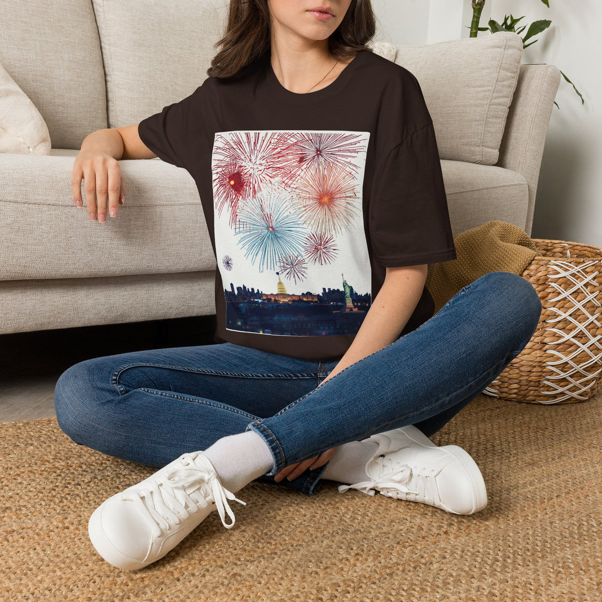 Fireworks Burst T-Shirt | Patriotic Sparkler Celebration Tee