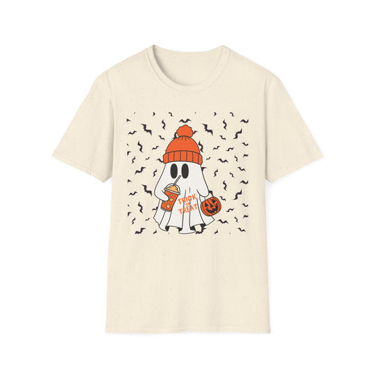 Halloween Ghost Cozy Unisex T-Shirt | Spooky Fun, Fall Apparel, Pumpkin Lovers Gift, Casual Halloween Outfit, Autumn Vibes