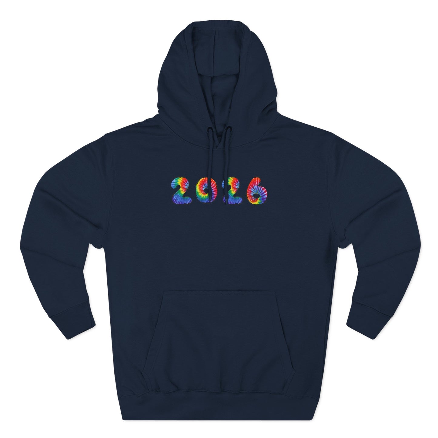 2026 Colorful Tie Dye Numbers Hoodie | New Year Retro Rainbow Design