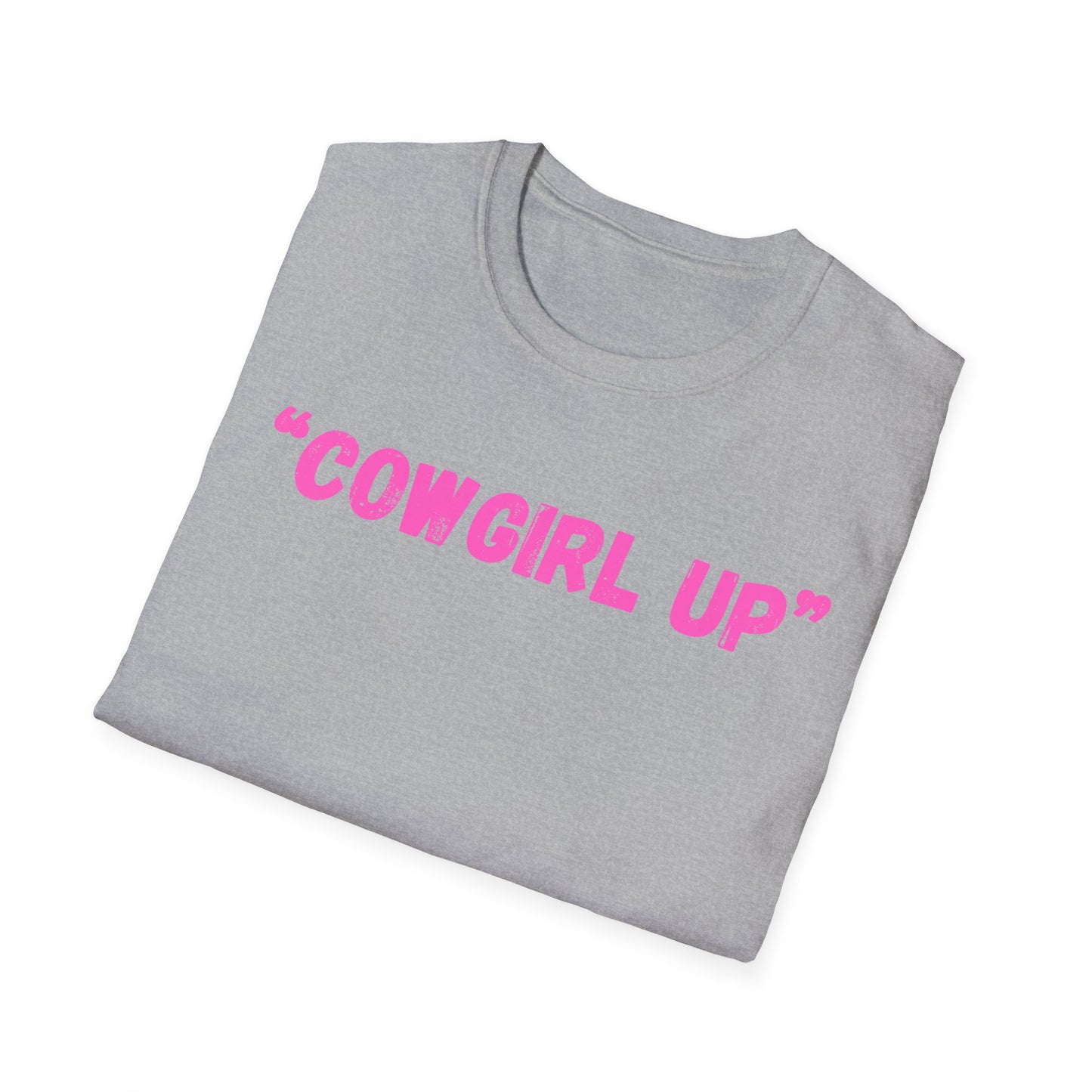 Cow girl up text T Shirt | Pink Western Typography Tee