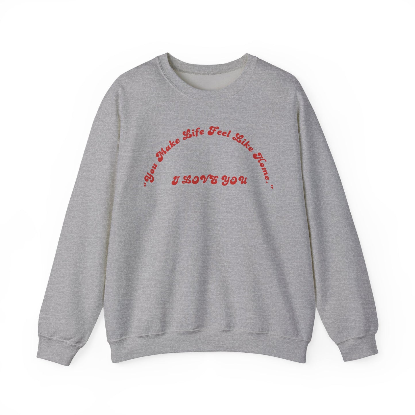 I Love You Crewneck Sweatshirt — Retro Red Script Valentine Sweatshirt