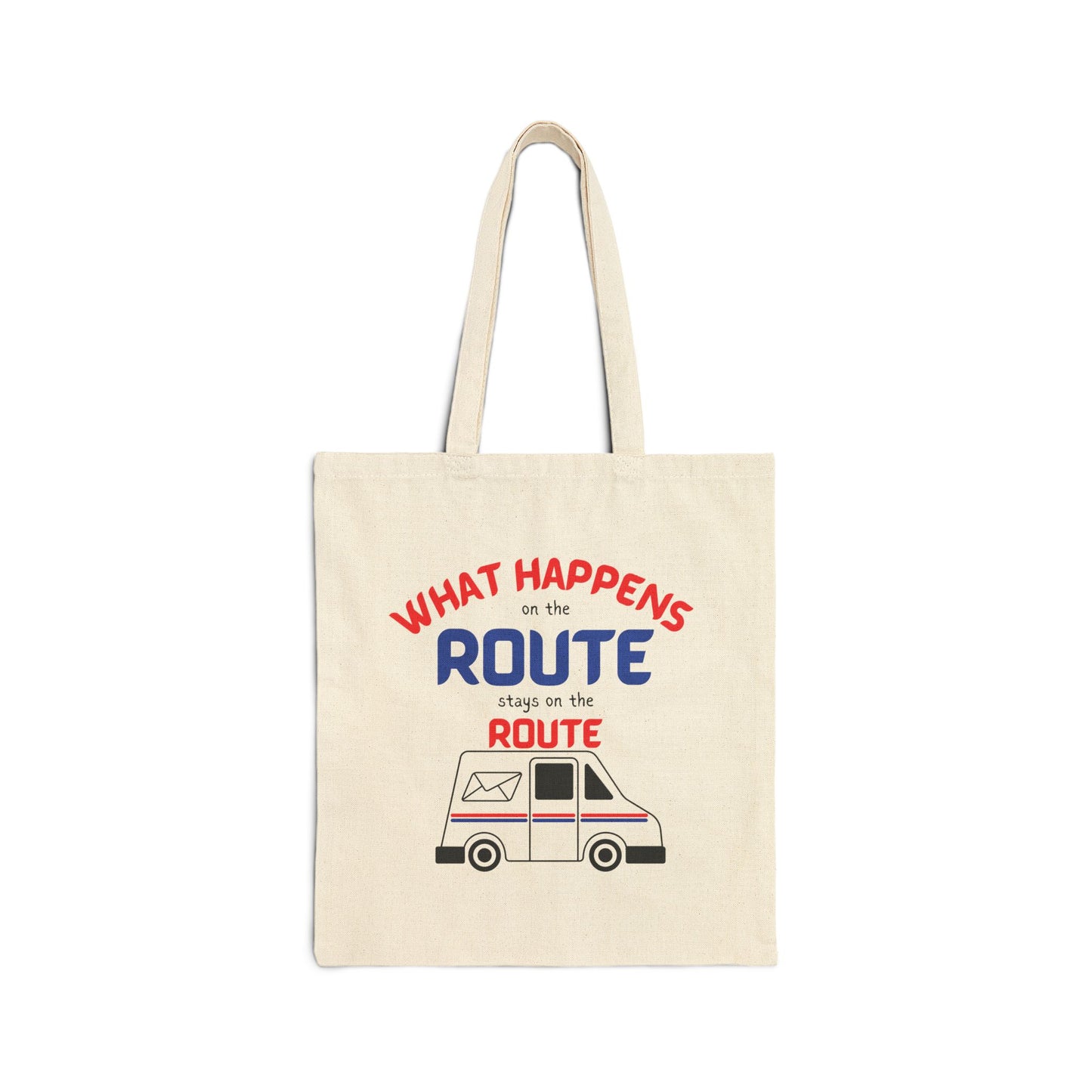 What Happens on the Route Tote Bag, Eco-Friendly Canvas Bag for Travel, Shopping, Gifts, Beach Days, Everyday Use