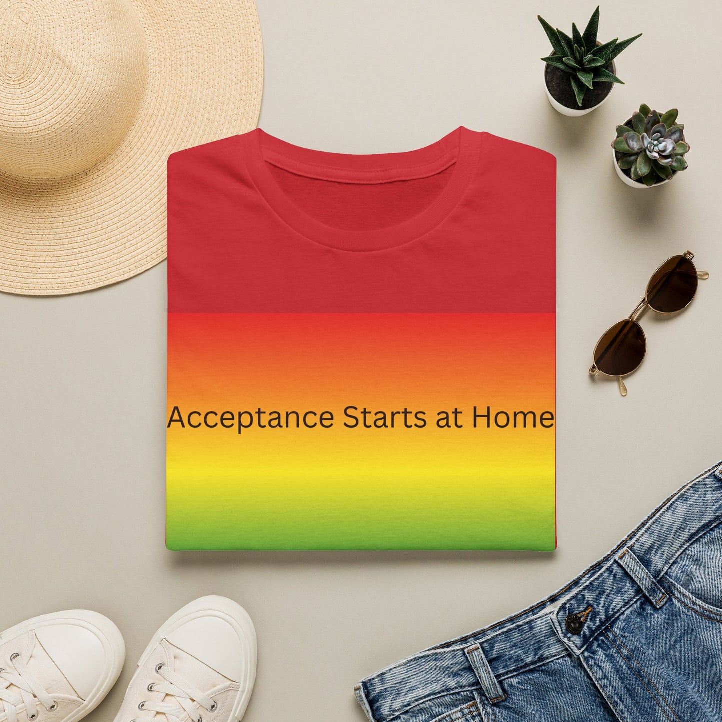 Acceptance Starts at Home T-Shirt | Rainbow Pride Tee