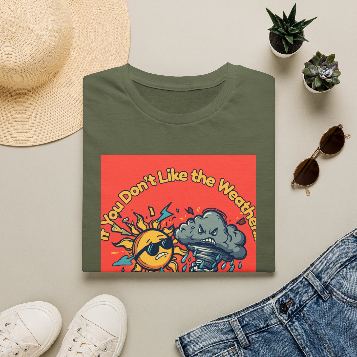 If You Don't Like the Weather T-Shirt, Sun and Storm Cartoon Tee | Weather Humor