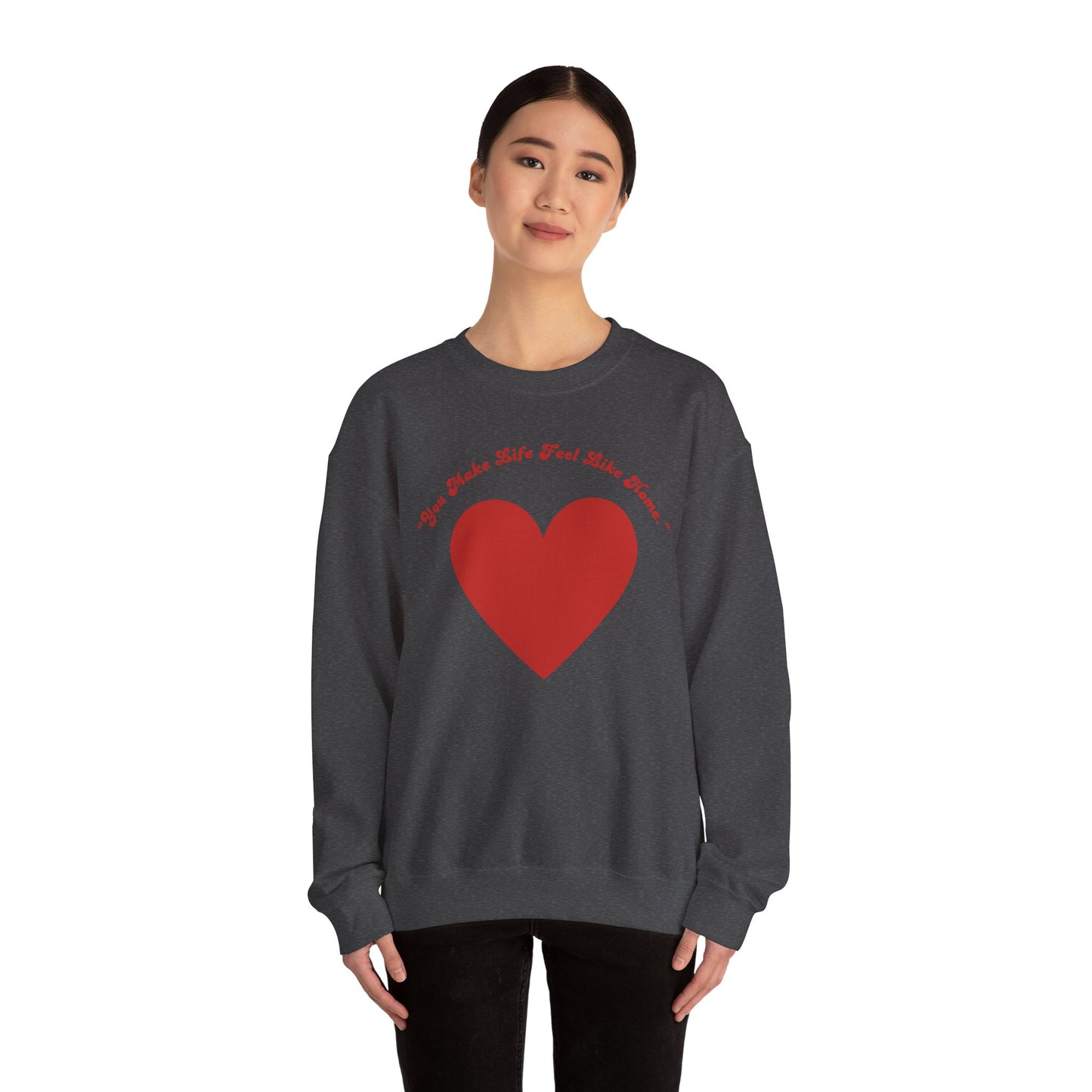 Red Heart Crewneck Sweatshirt | Minimal Love Graphic
