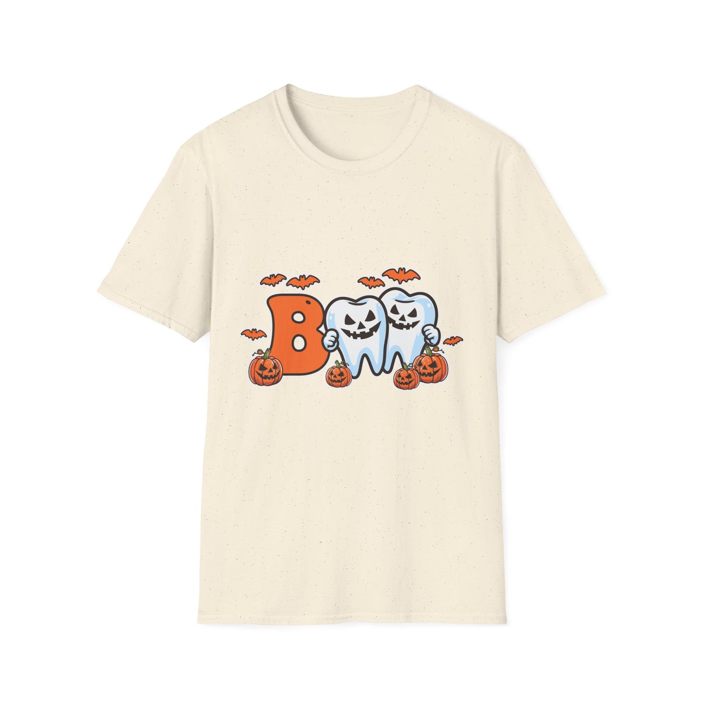 Halloween Themed Unisex Softstyle T-Shirt, Boo Shirt, Spooky Tee, Trick or Treat Shirt, Casual Halloween Wear, Fall Fashion