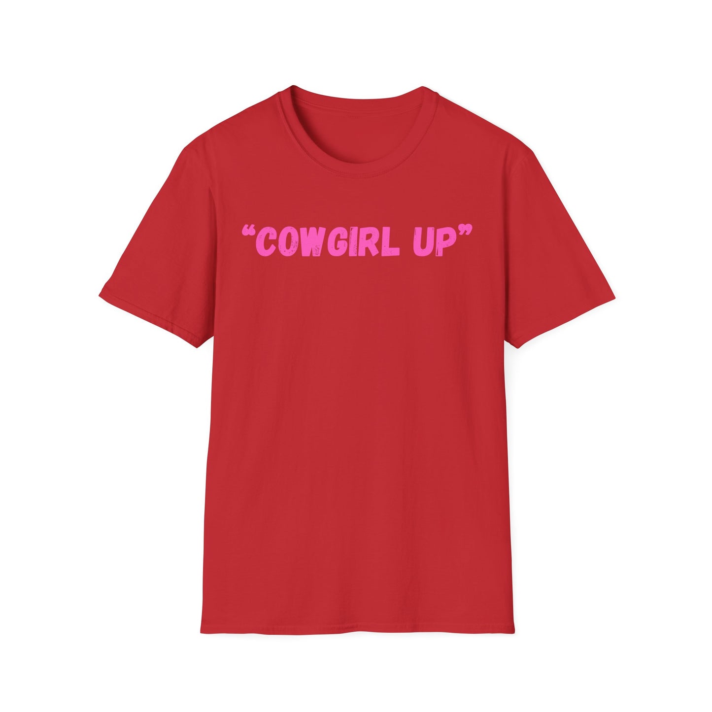 Cow girl up text T Shirt | Pink Western Typography Tee