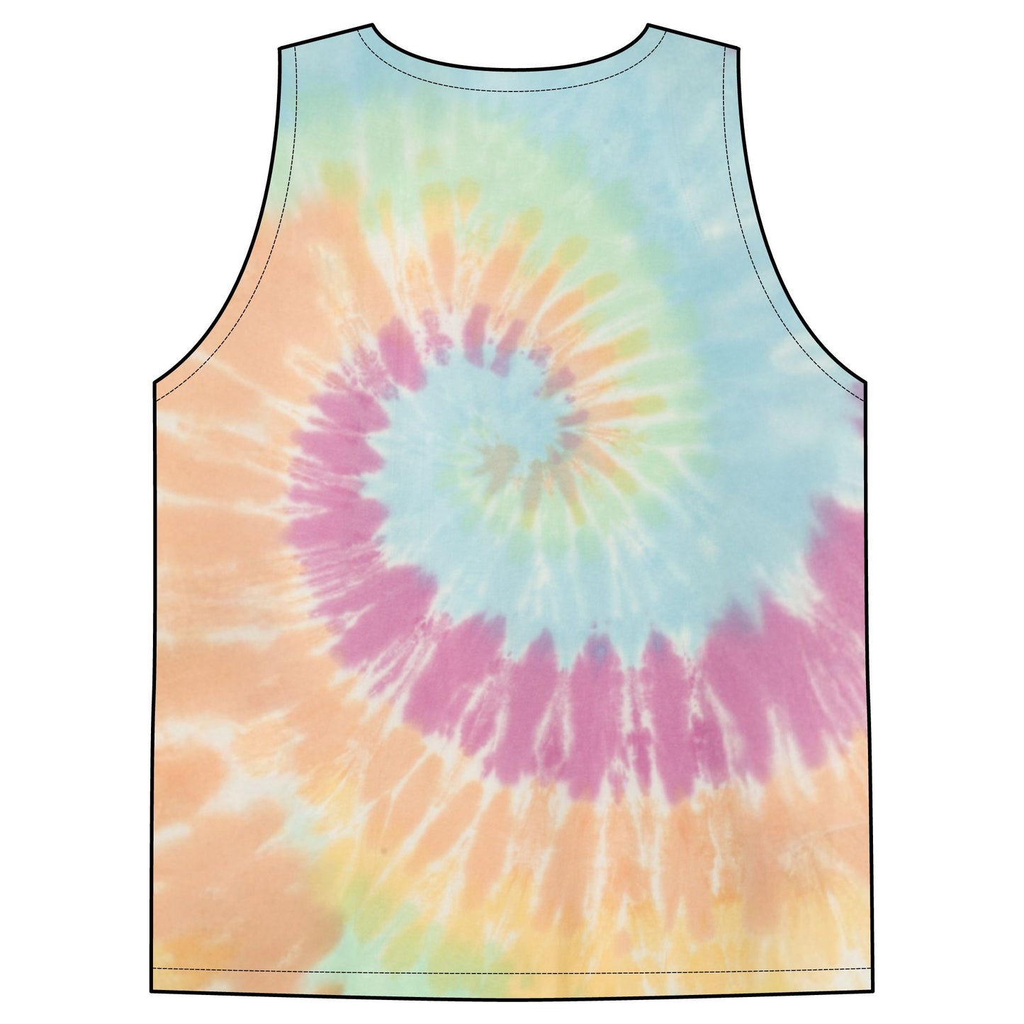 2026 Rainbow Tie-Dye Tank Top | Spiral Swirl Festival Beachwear