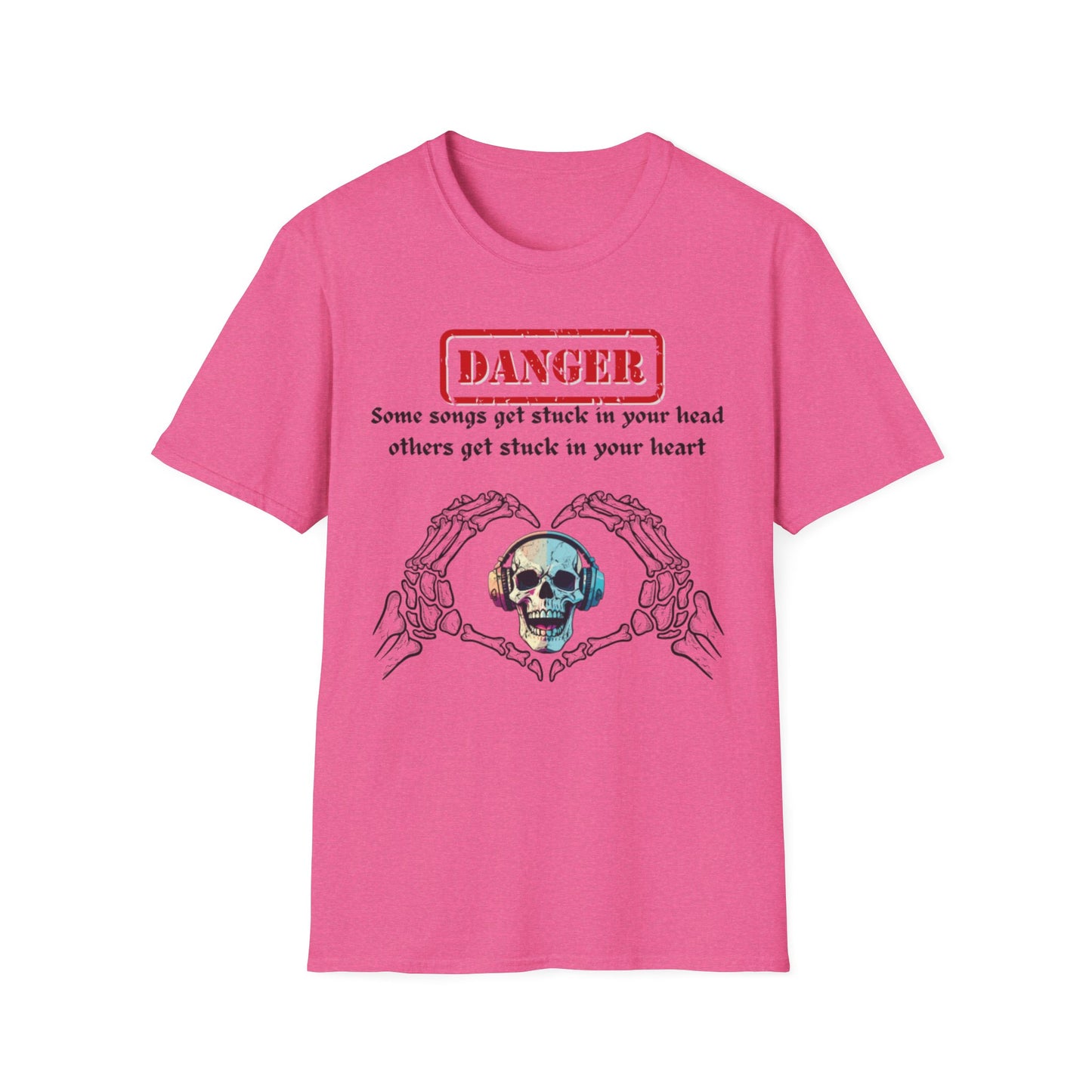 Skull Heart T-Shirt, Edgy Music Lover Tee, Unisex Graphic Shirt, Unique Gift for Friends, Casual Wear, Halloween Fashion