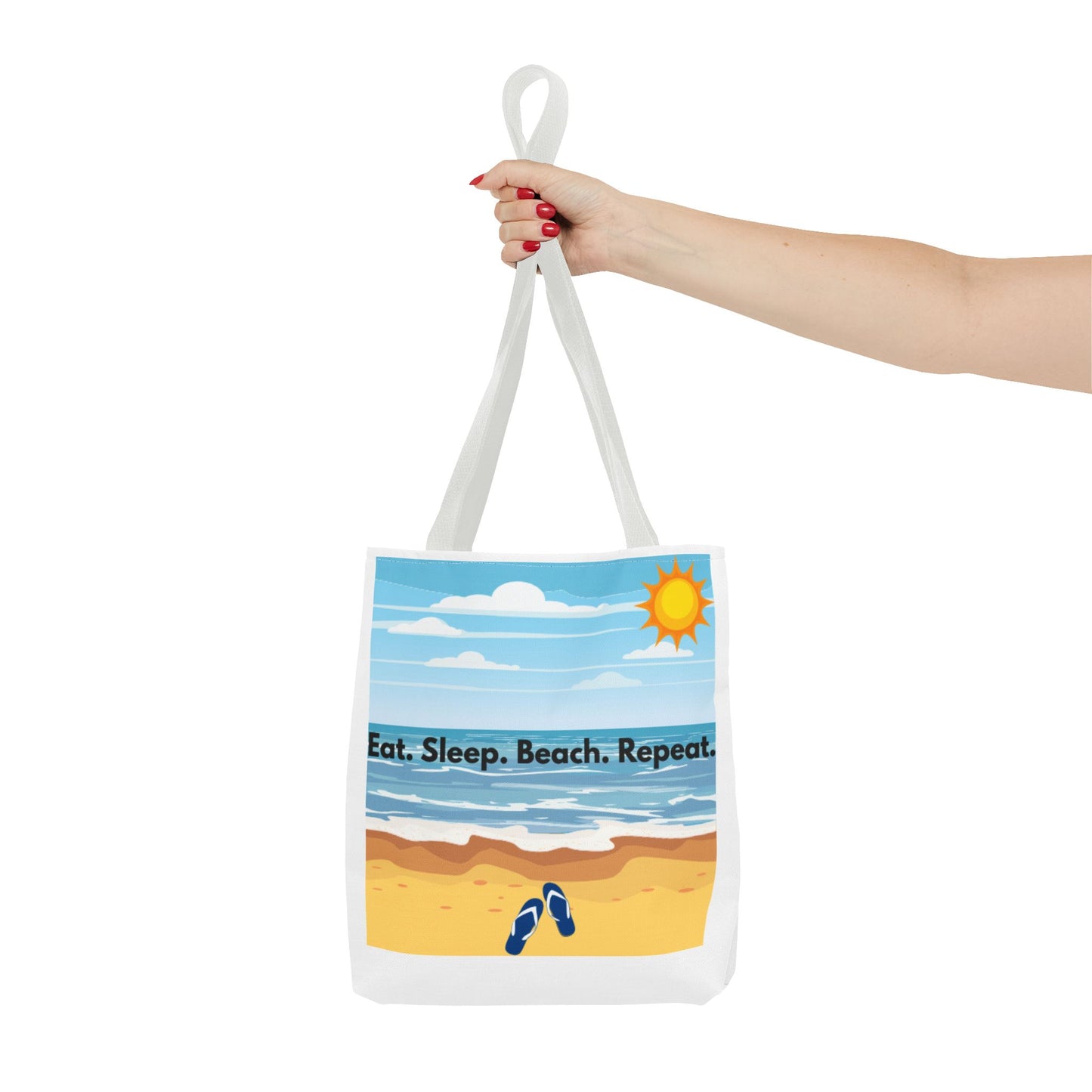 Beach Vibes Tote Bag - Eat Sleep Beach Repeat, Summer Bag, Vacation Essentials, Eco-friendly Tote, Beach Gift