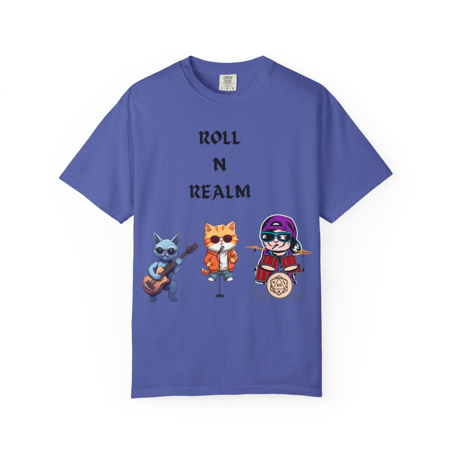 Rockin' Cat Band Tee - Unisex Garment-Dyed T-Shirt, Fun Music Shirt, Gift for Cat Lovers, Concert Attire, Casual Everyday Wear