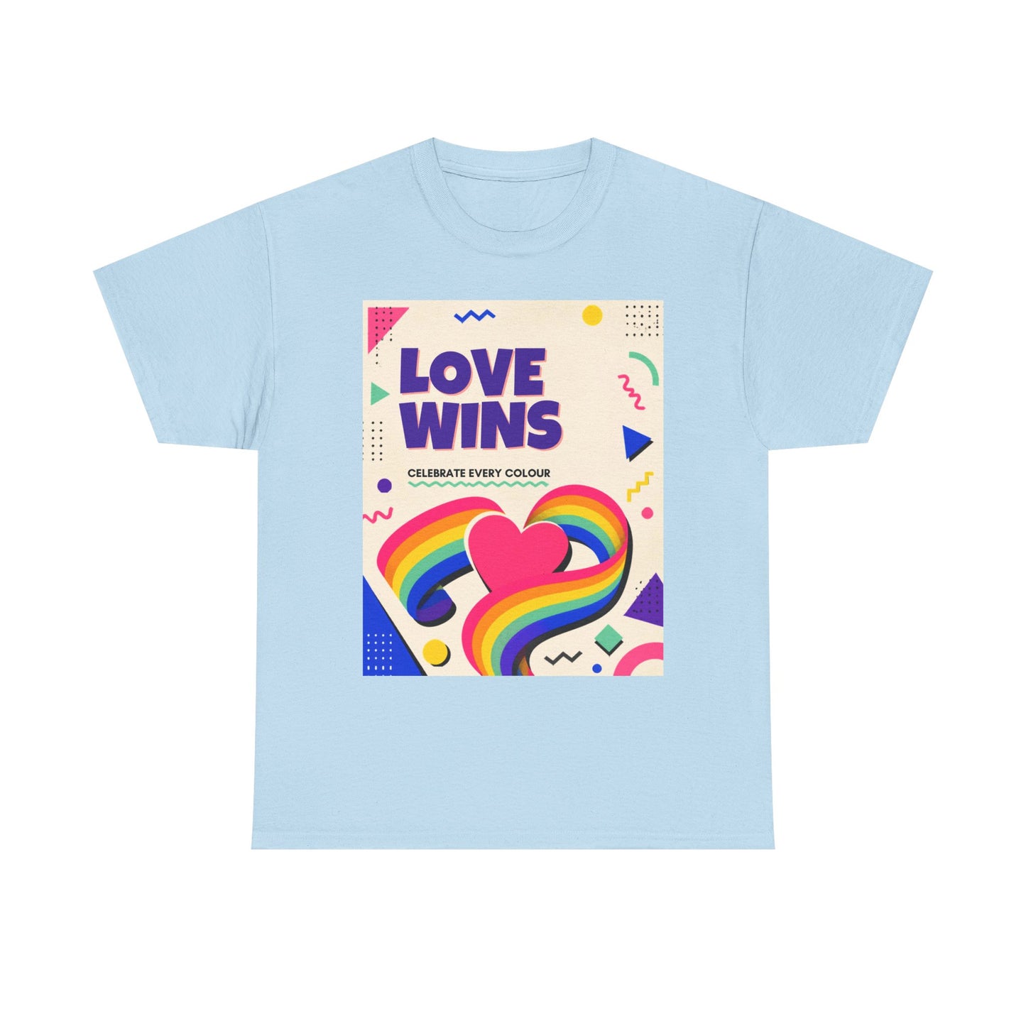 Love Wins rainbow heart T-Shirt | Pride graphic tee, colorful celebration design
